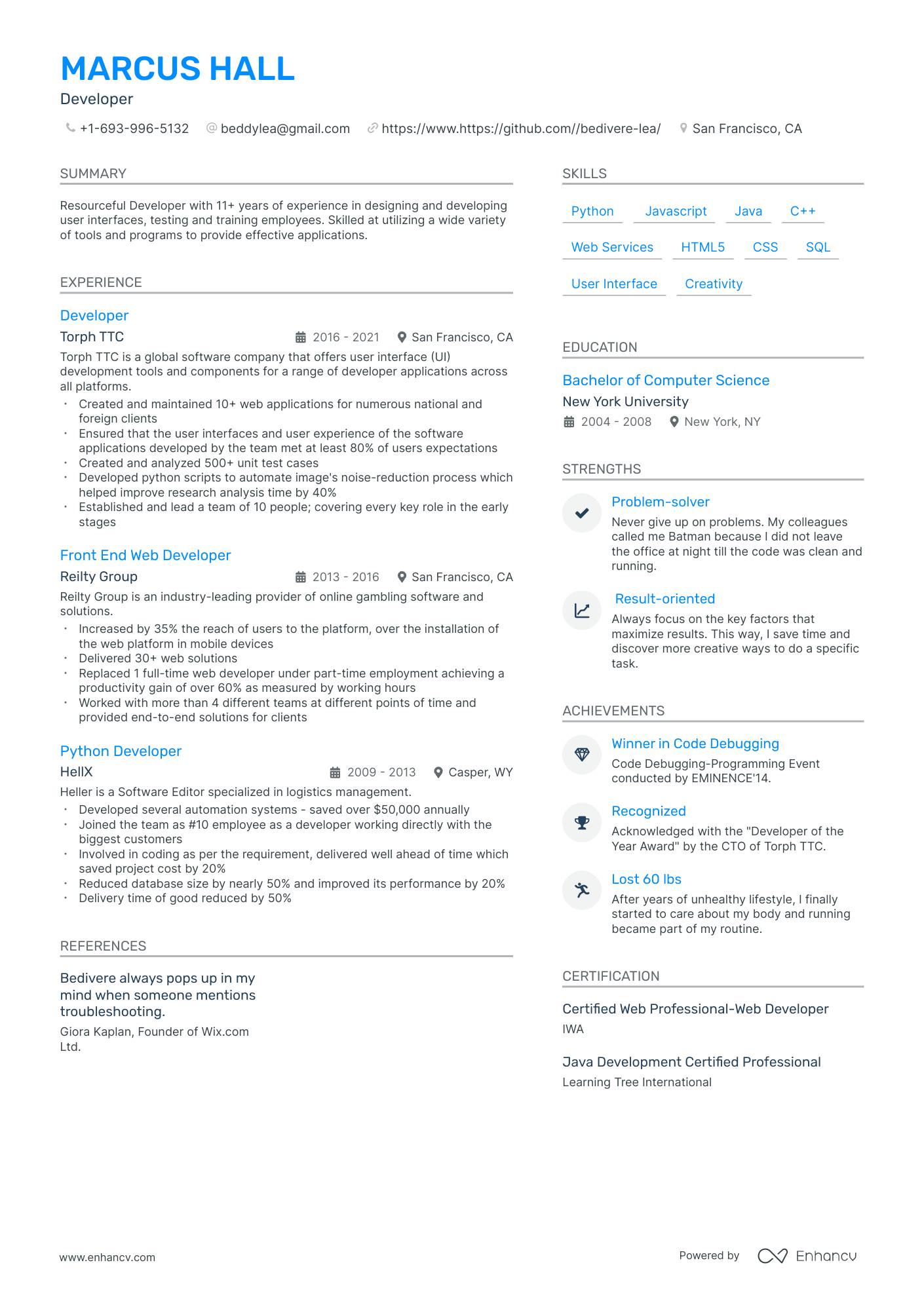 19 Developer Resume Examples & Guide for 2024