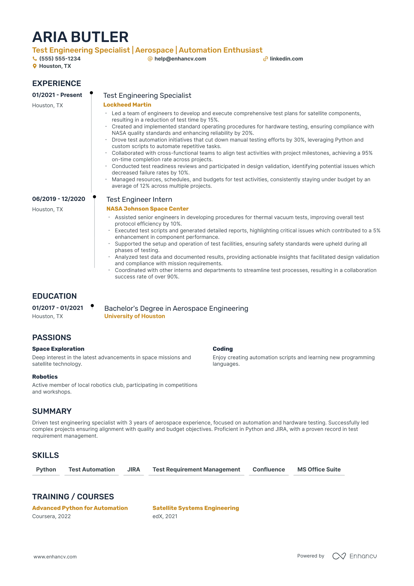 Automation Test Manager resume example