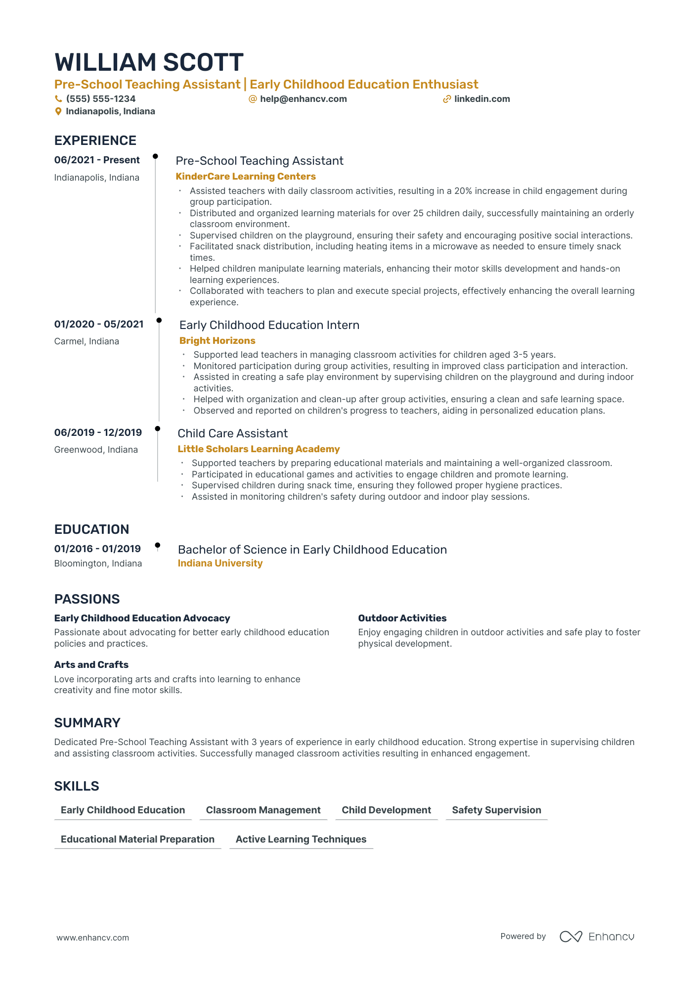 Education Assistant resume example