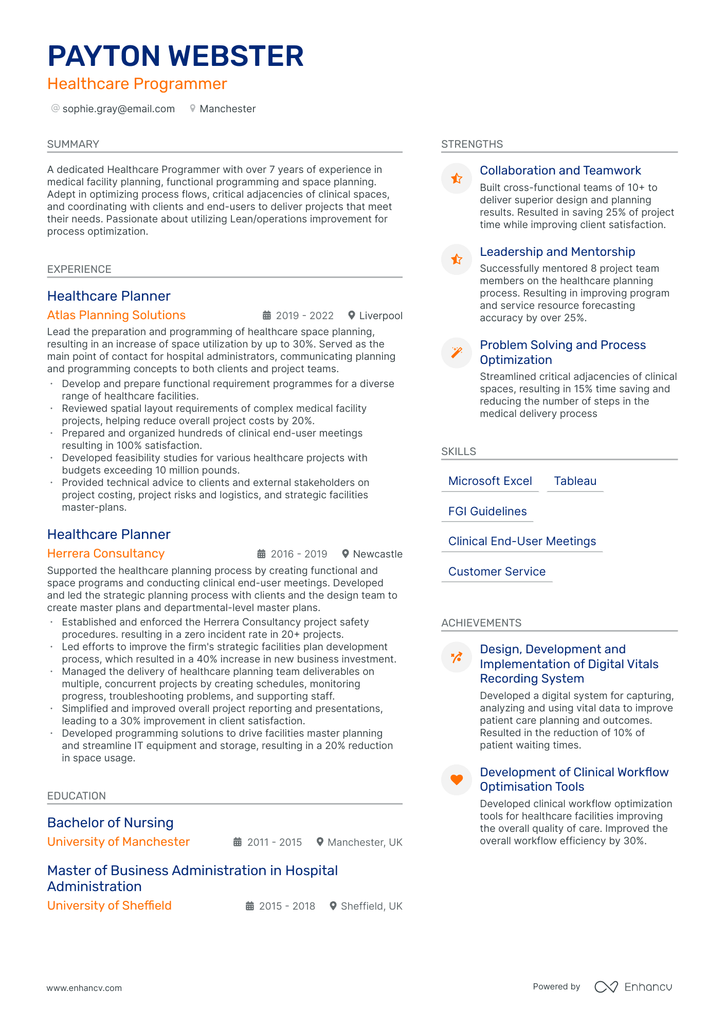 healthcare resume example
