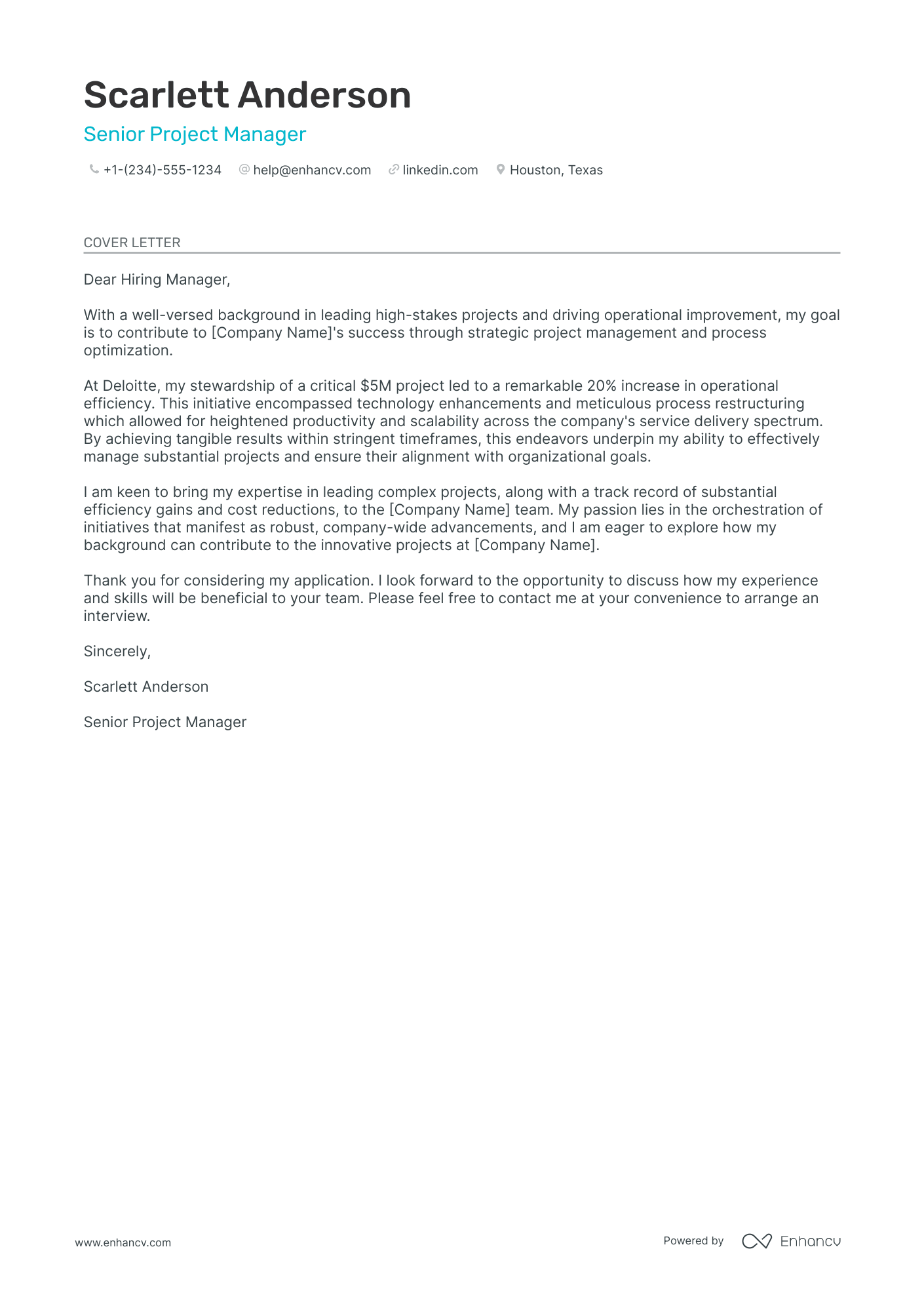 Pmo Director cover letter