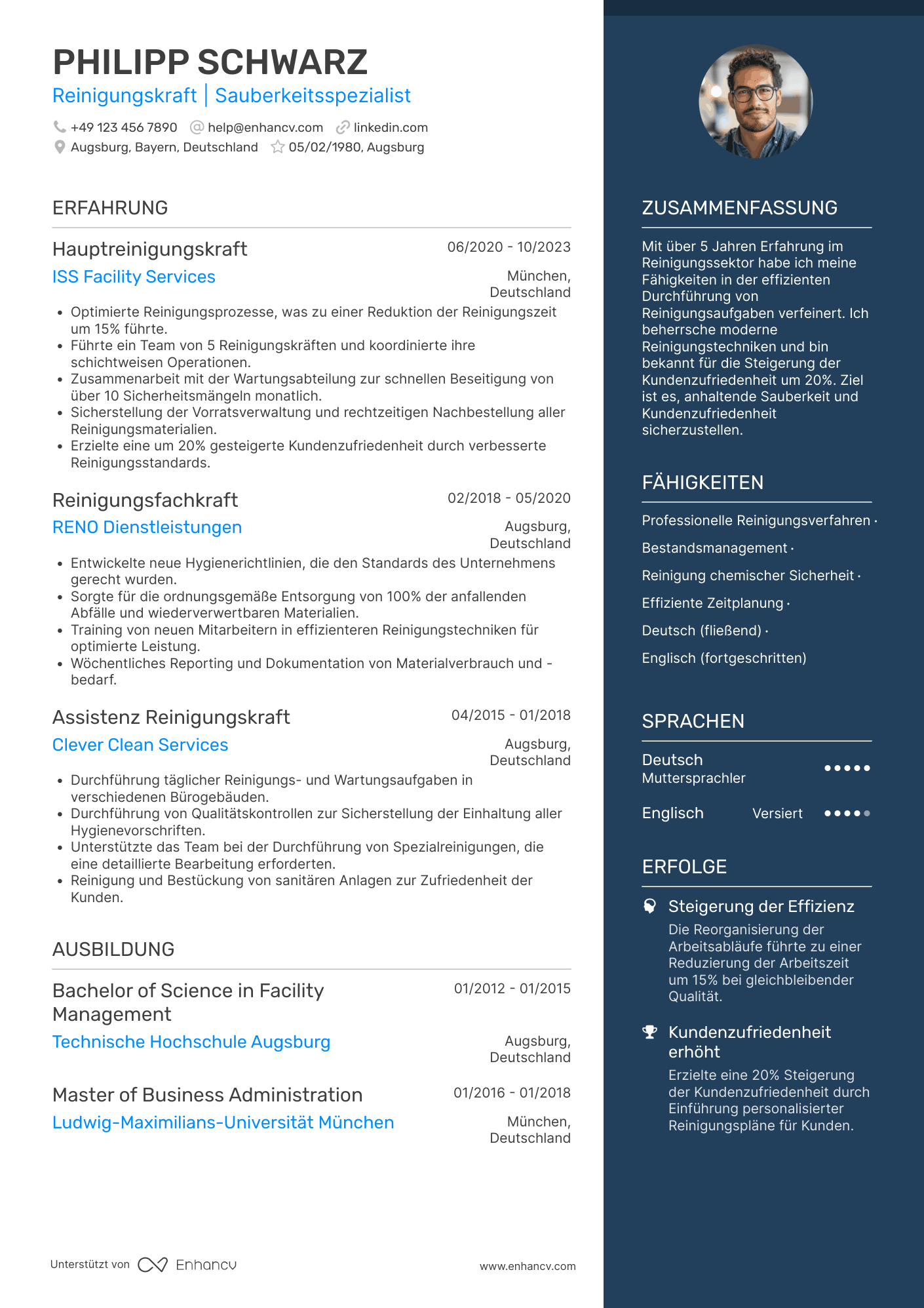 Reinigungskraft CV