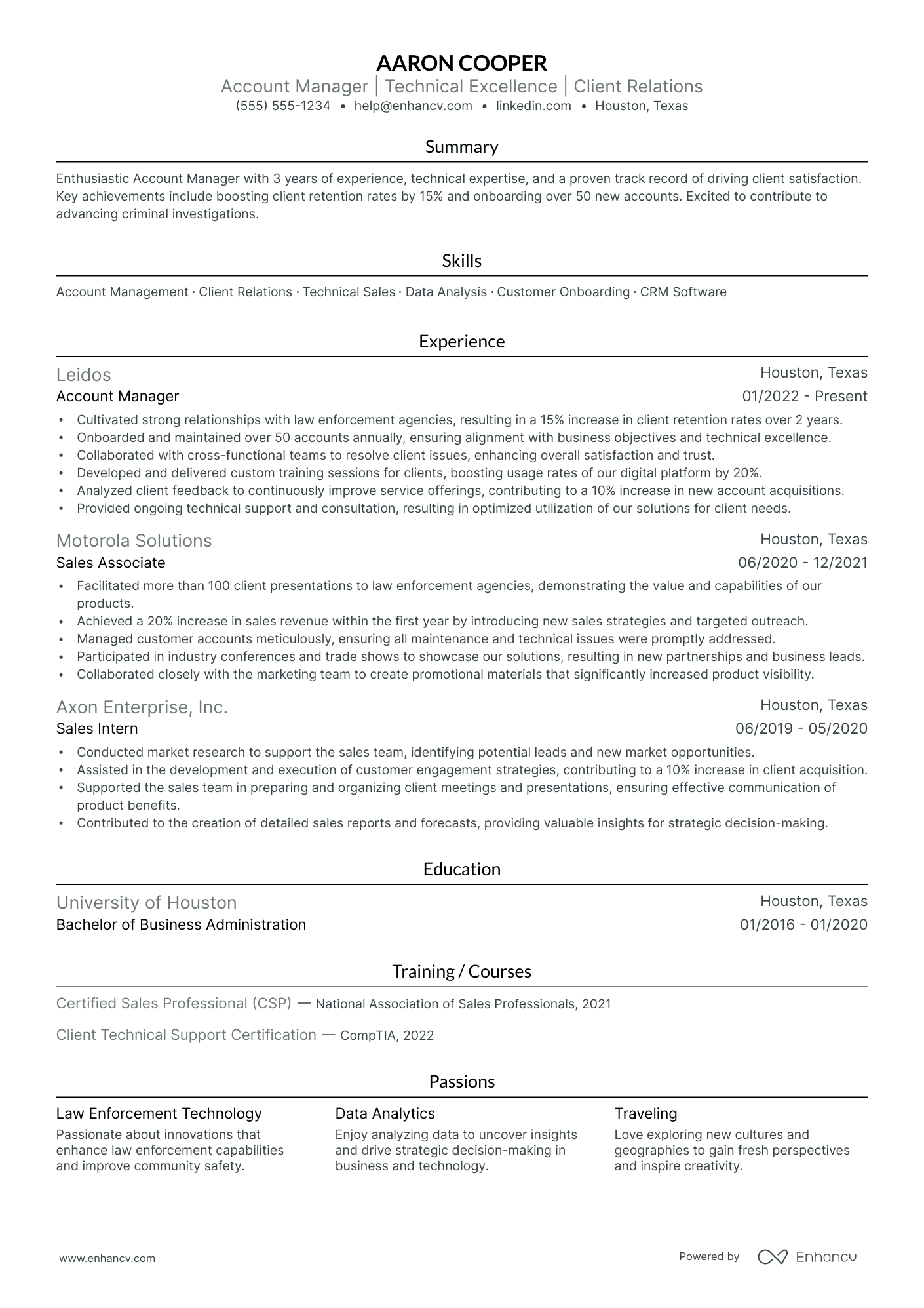 Digital Account Manager resume example