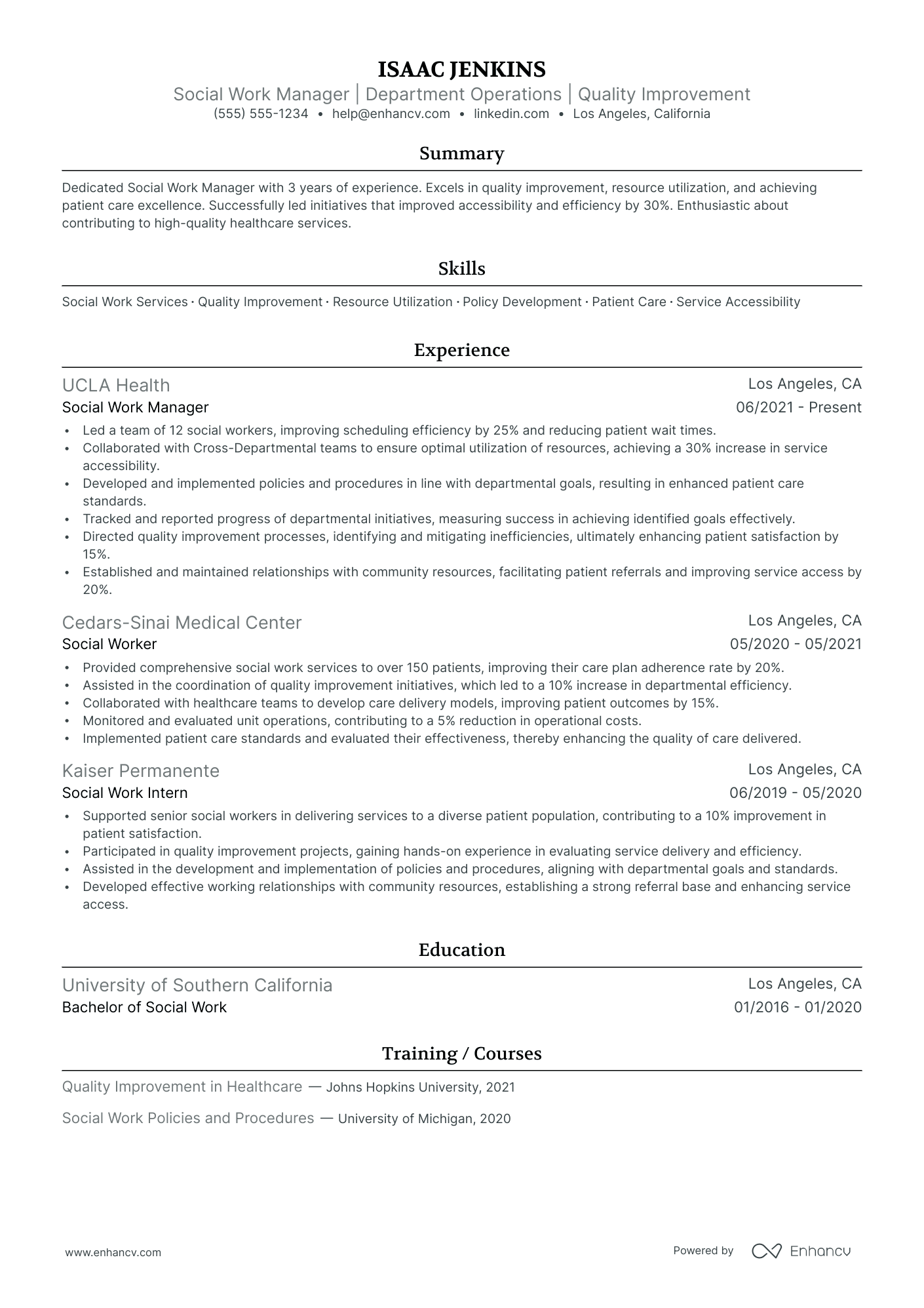 Social Media Strategy Manager resume example