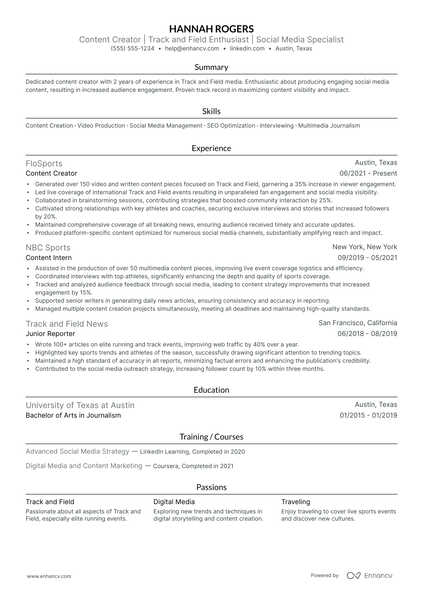 Senior Digital Creator Resume Example Resume Example