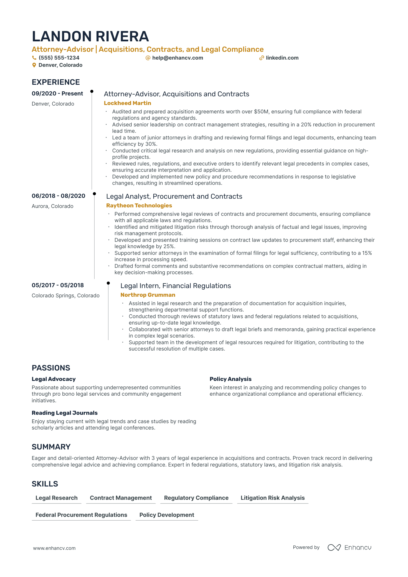 Senior Attorney resume example