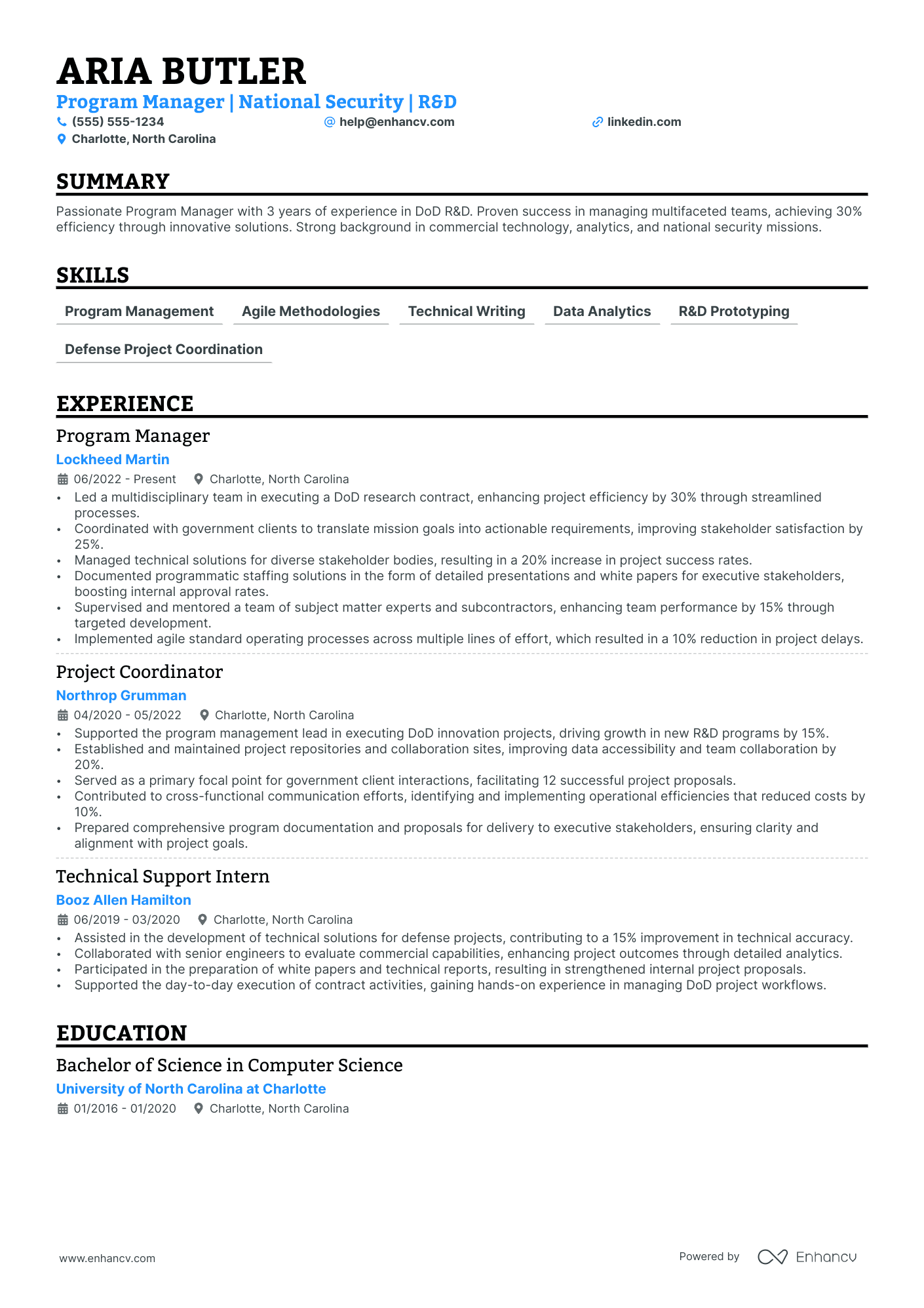 Non-Profit Program Manager resume example