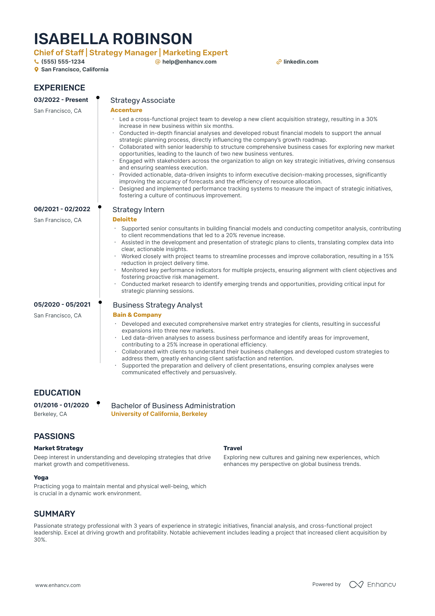 Chief of Staff - Strategy Resume Example Resume Example