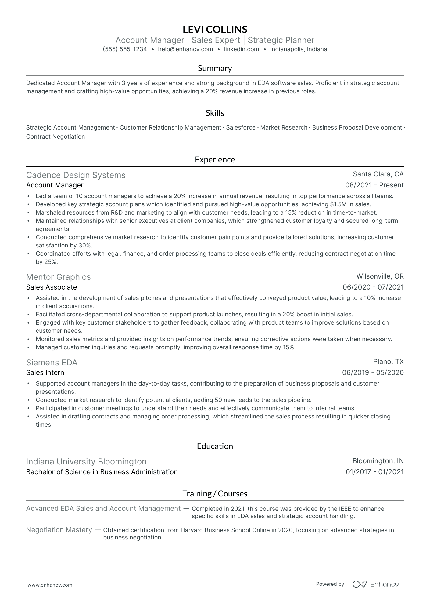 Strategic Account Manager resume example