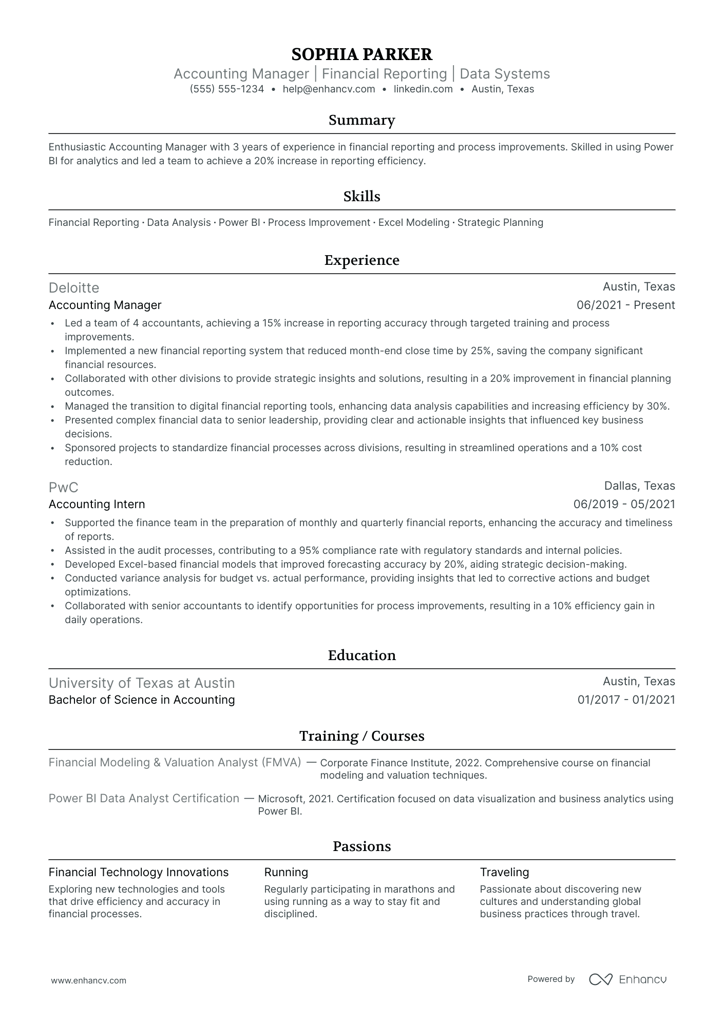 Senior Finance Manager resume example