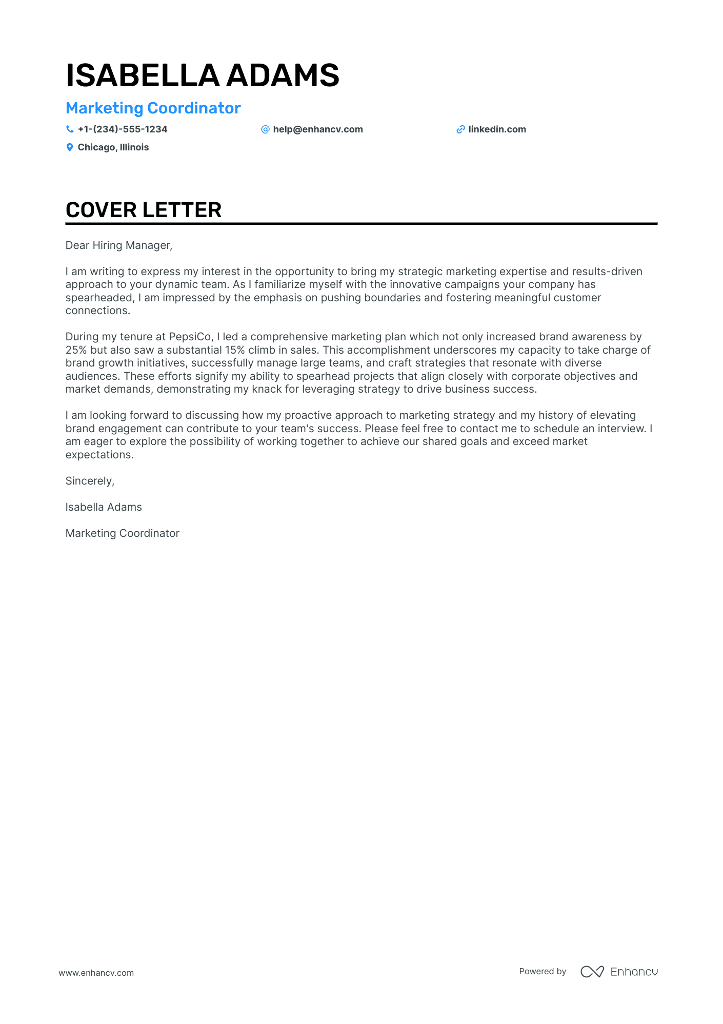 Brand Ambassador cover letter