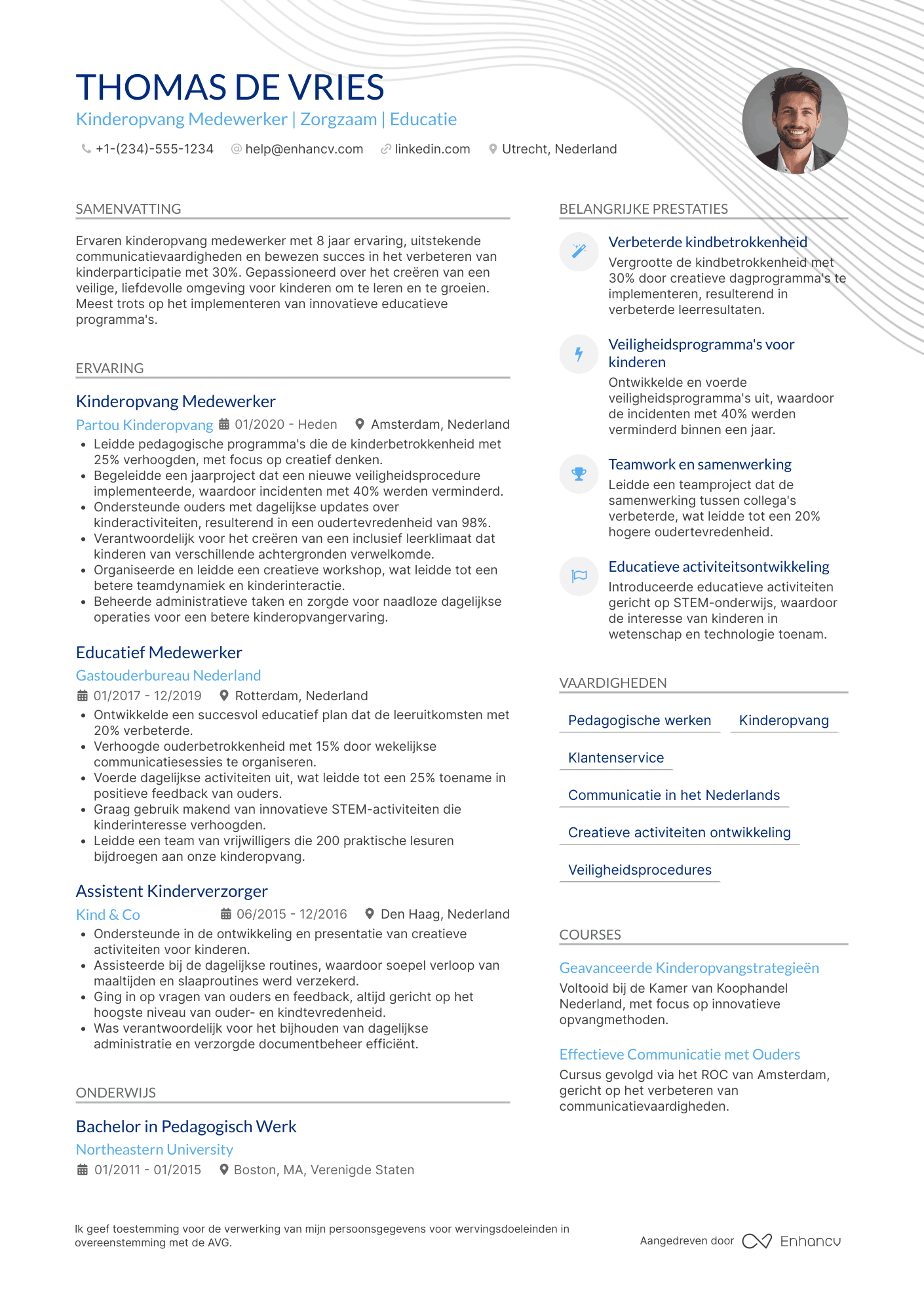 Kinderopvang Medewerker CV