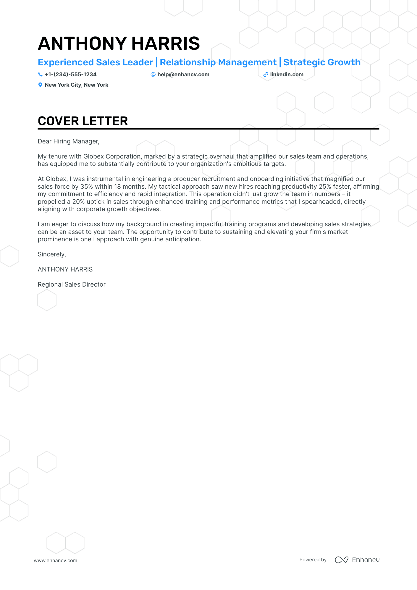Sales Team Leader cover letter