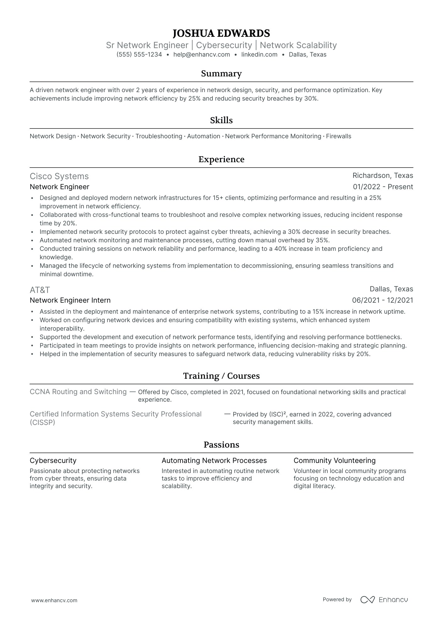 Network Reliability Engineer Resume Example Resume Example