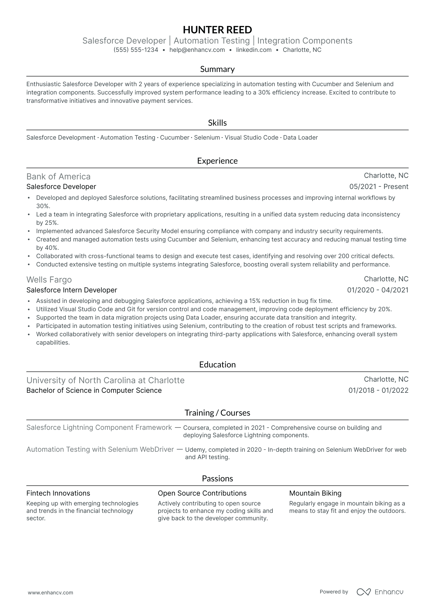 Automation Tester resume example