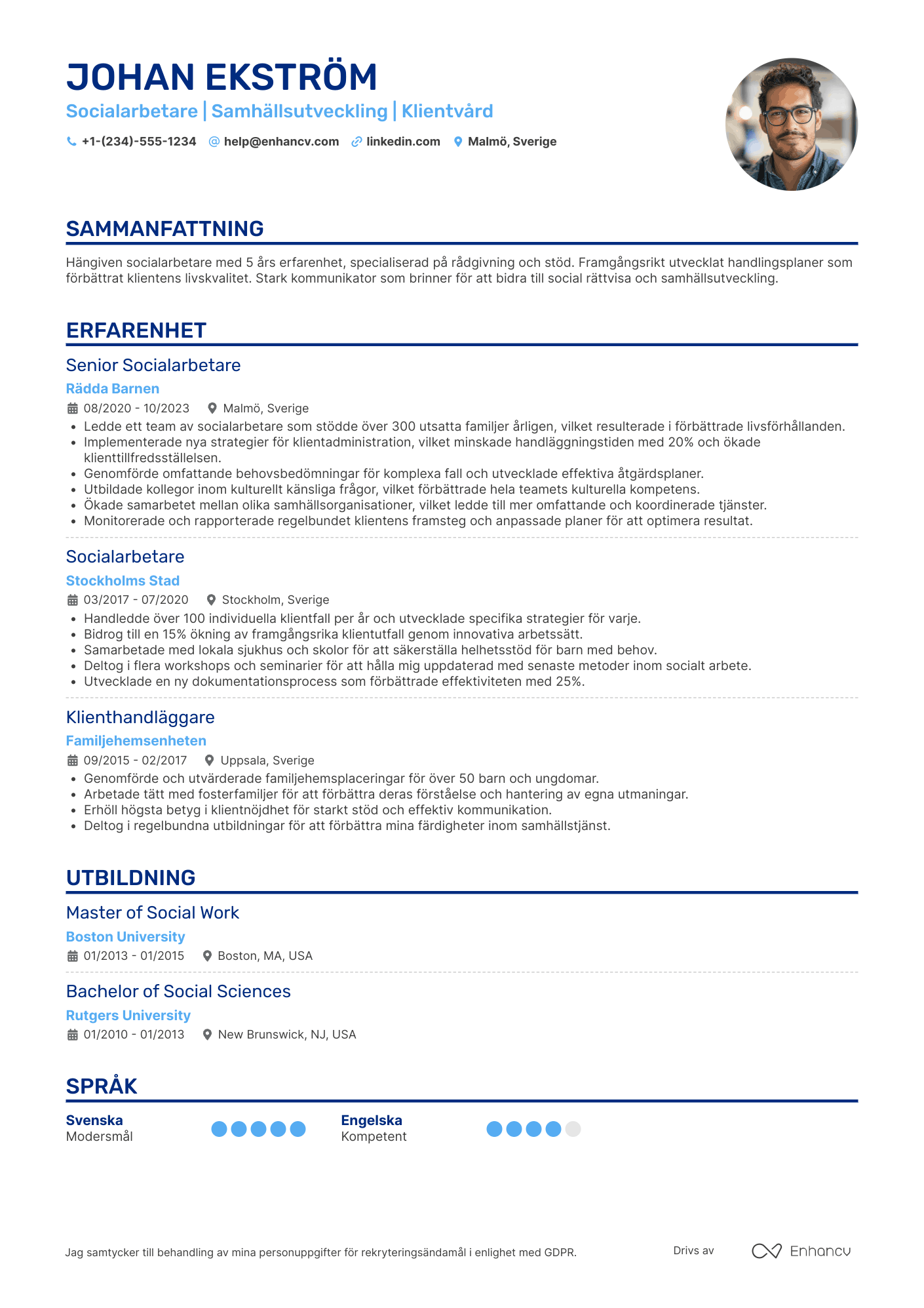 Socialt Arbete CV