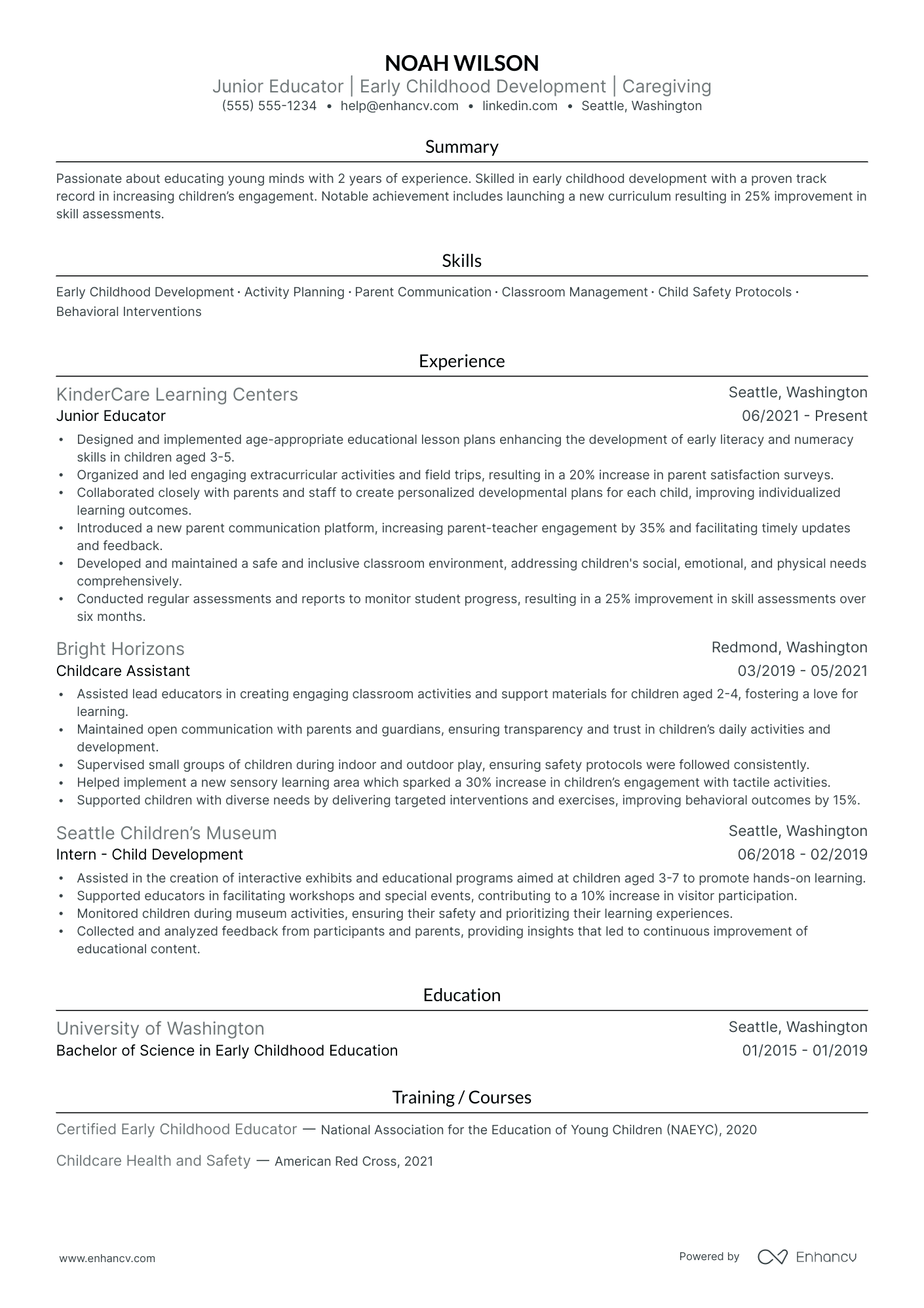 Assistant Teacher resume example