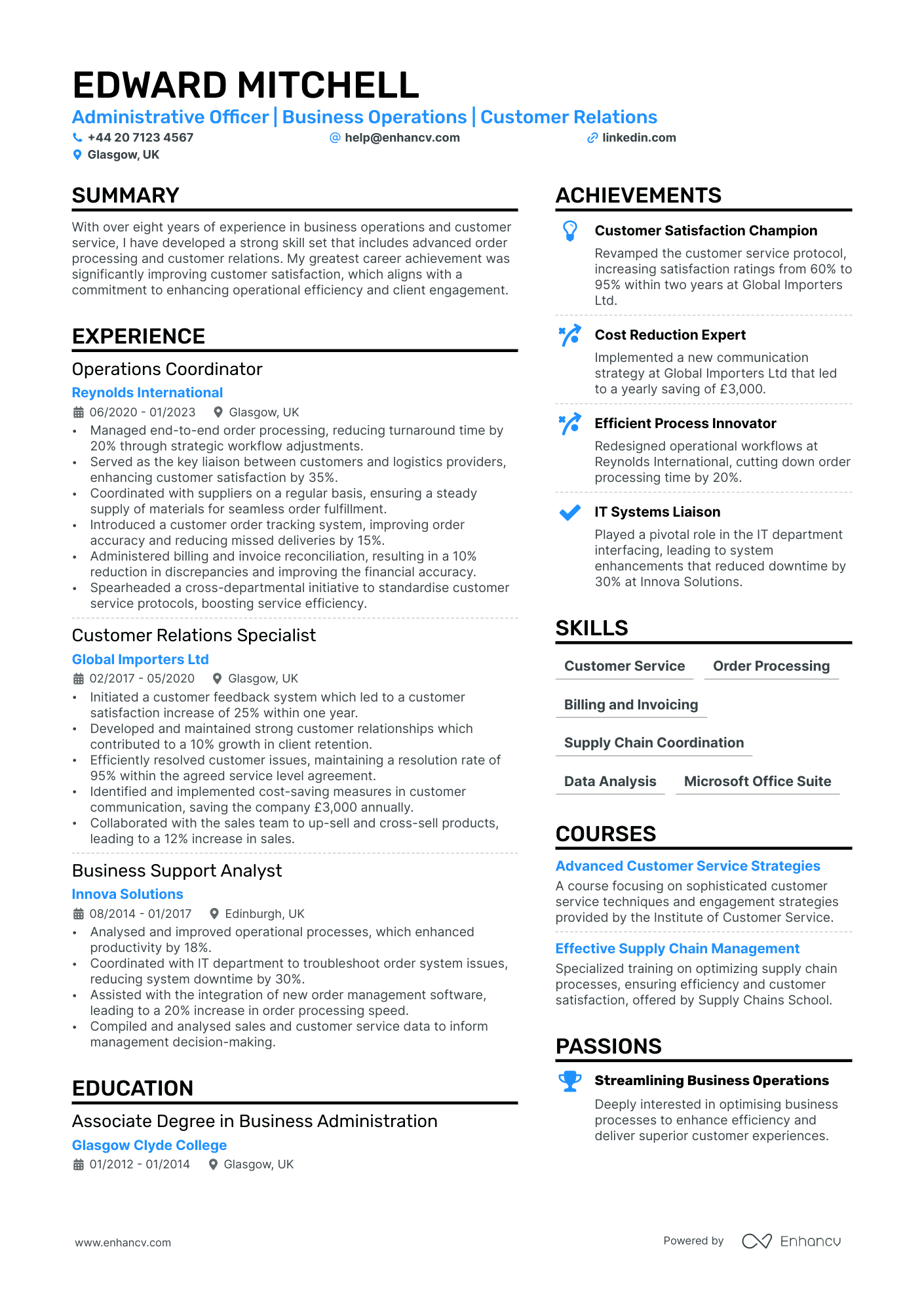Administrative Assistant cv example