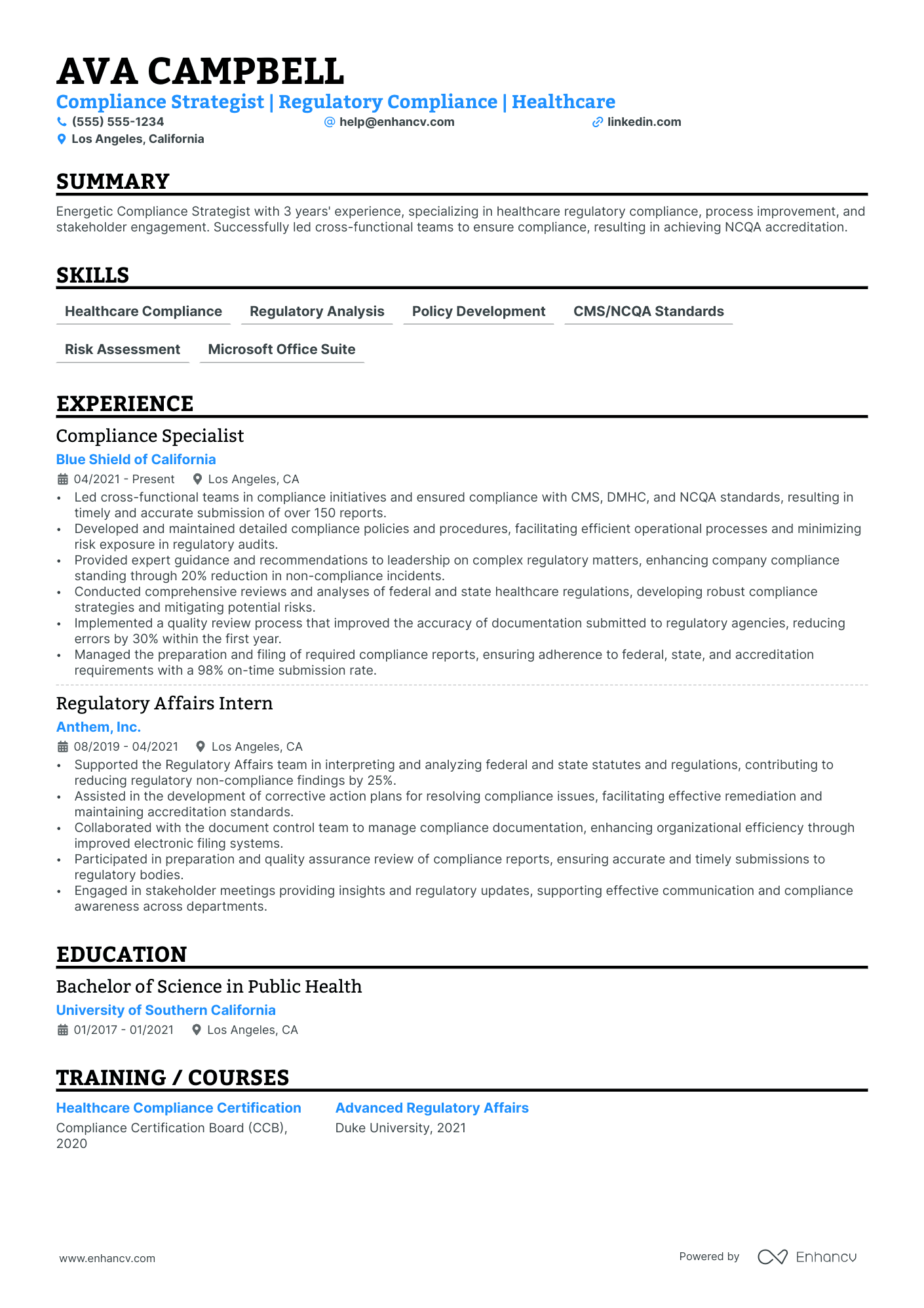 Senior Healthcare Strategist resume example