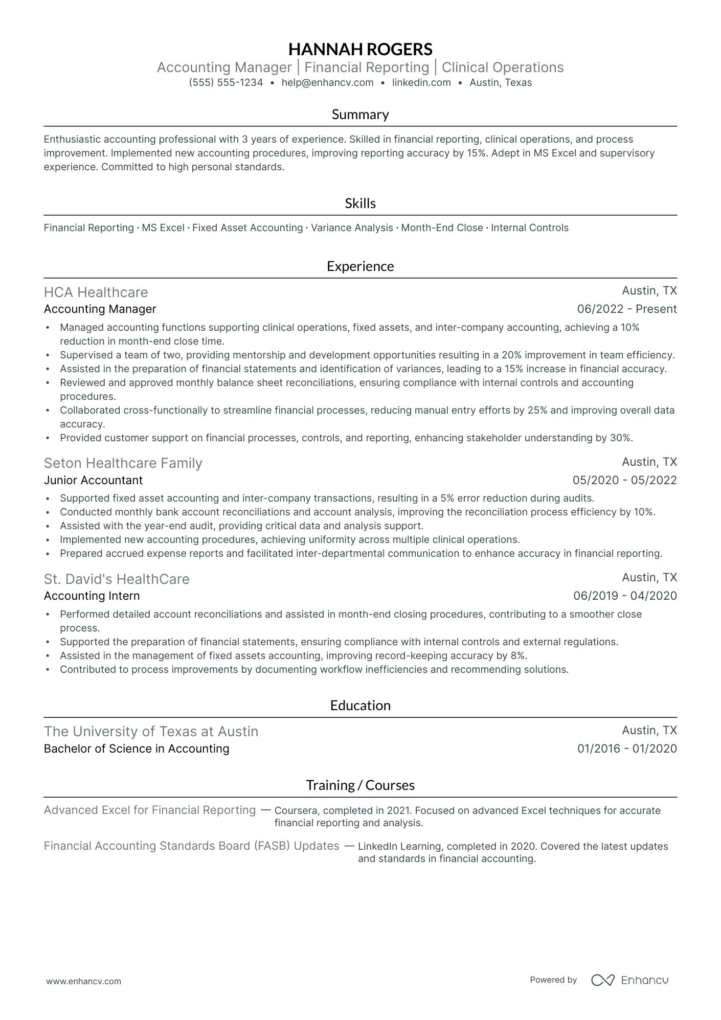 Accounting Manager resume example