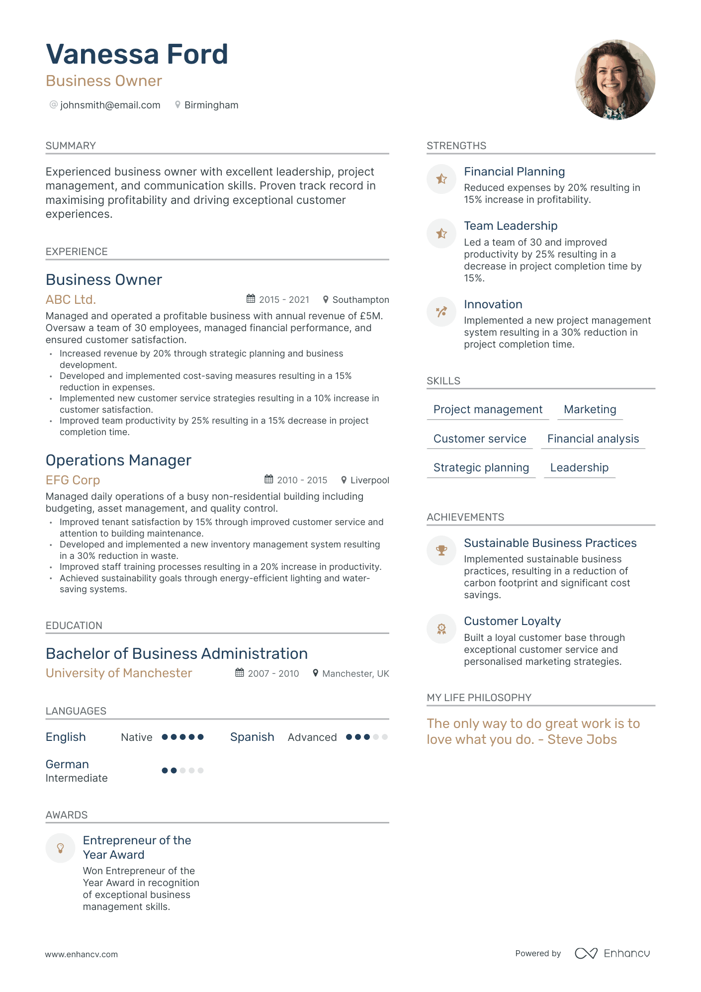 3 Business Owner CV Examples for 2023