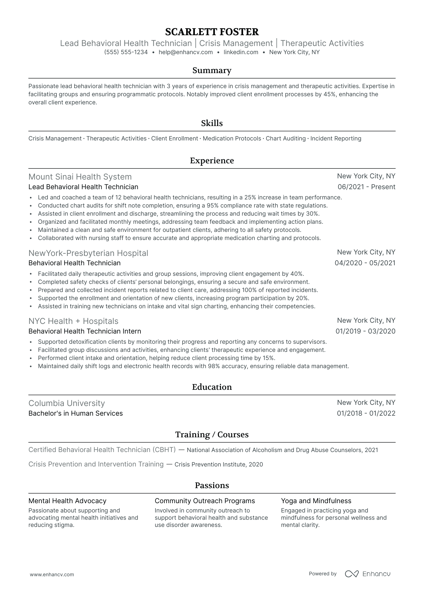 Lead Behavior Technician Resume Example Resume Example