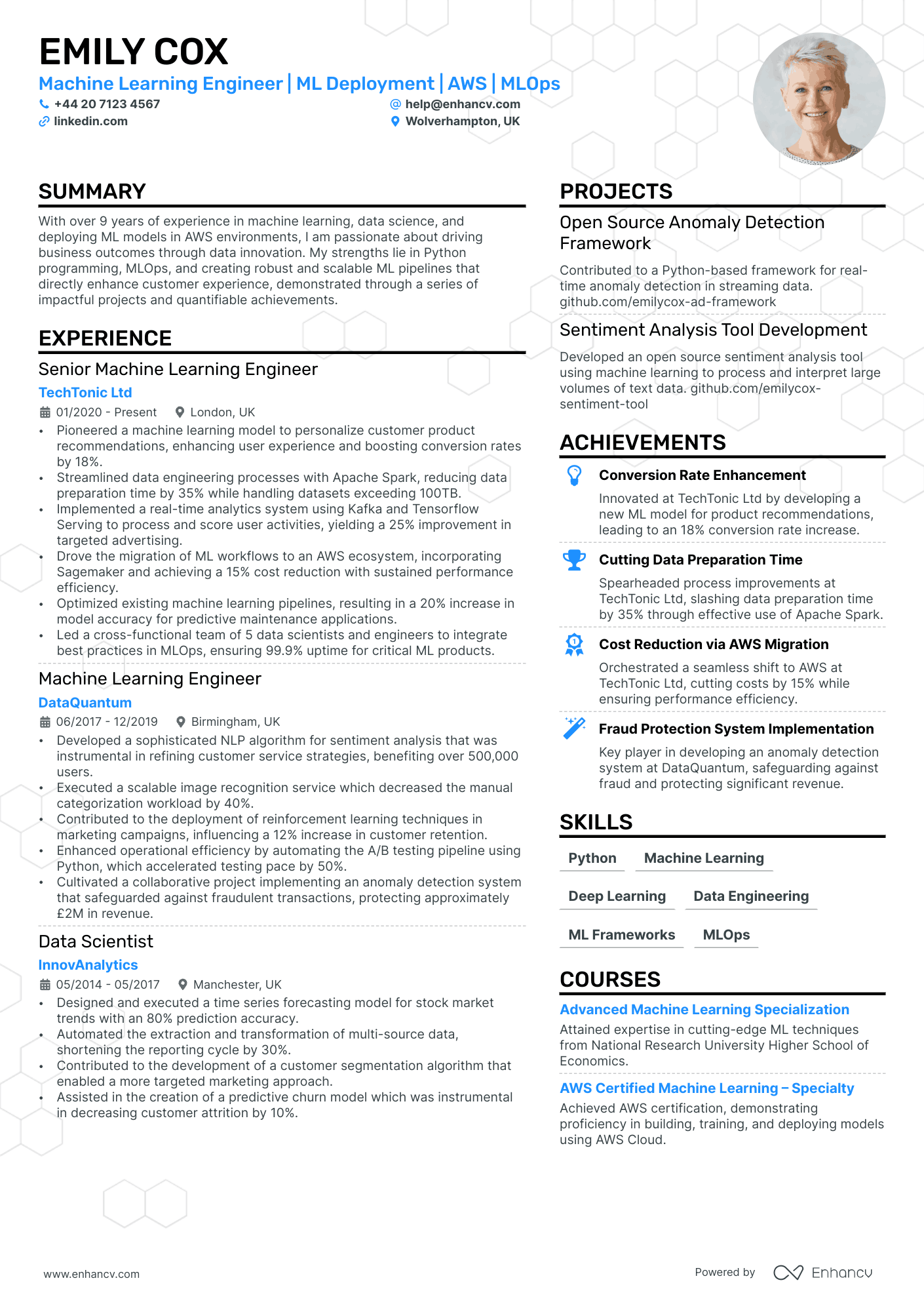 Machine Learning cv example