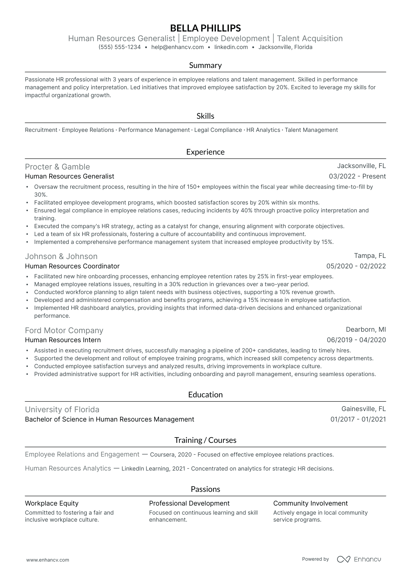 Senior Human Resources Manager resume example