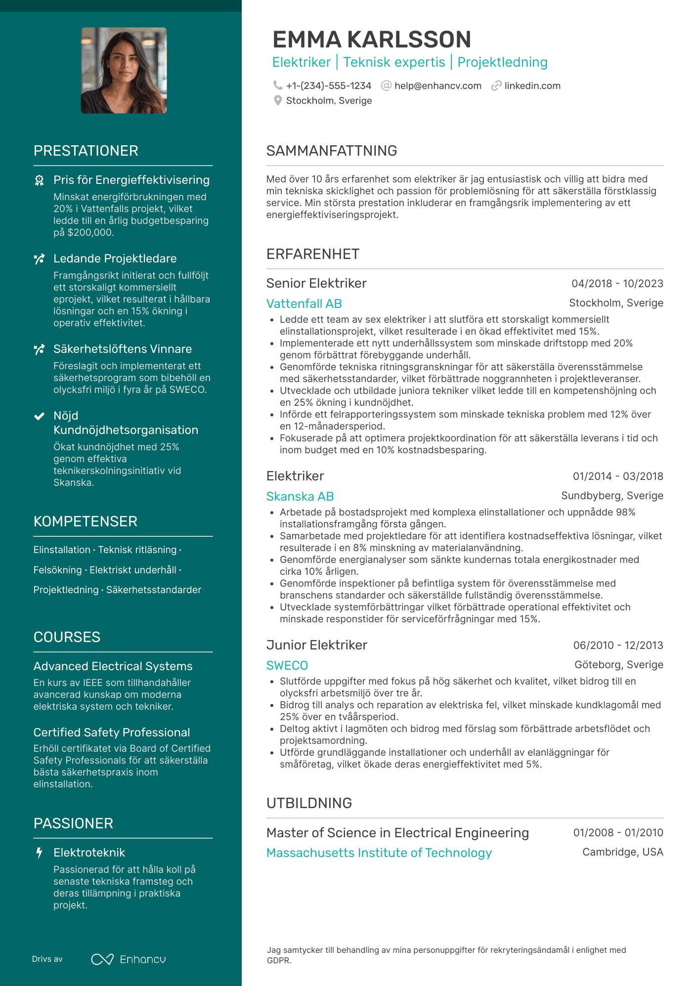Elektriker CV