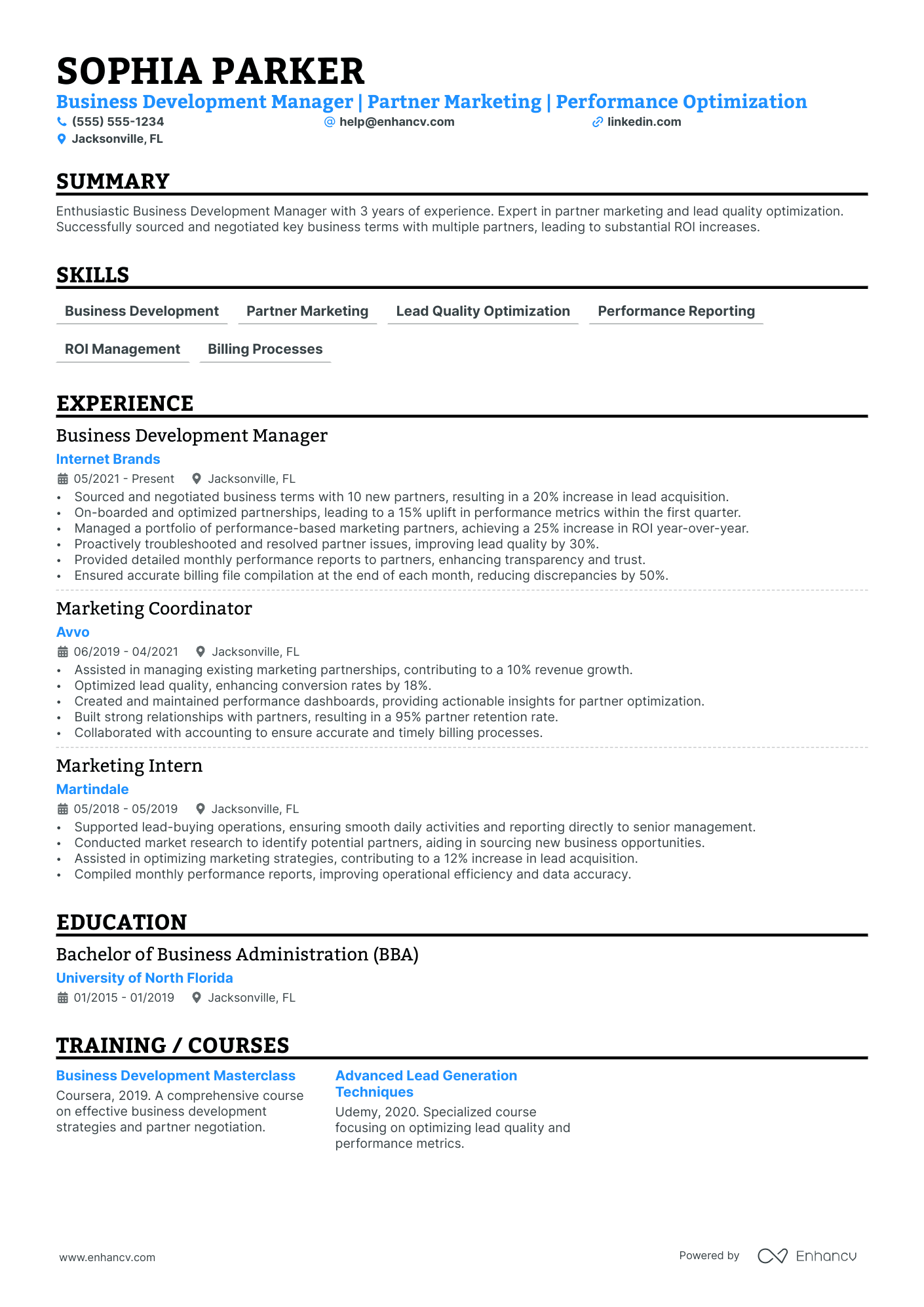 Affiliate Marketing Manager resume example