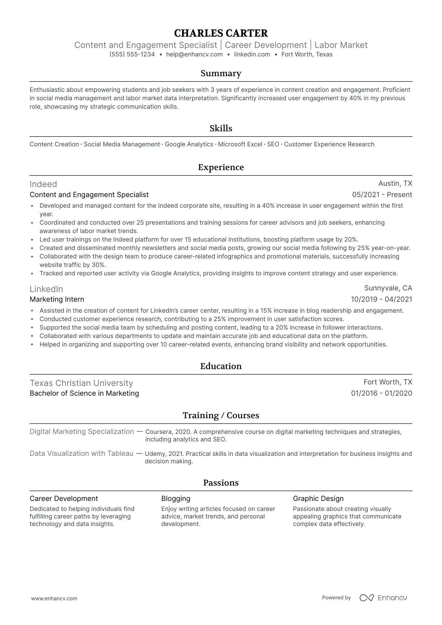 Education Outreach Coordinator resume example