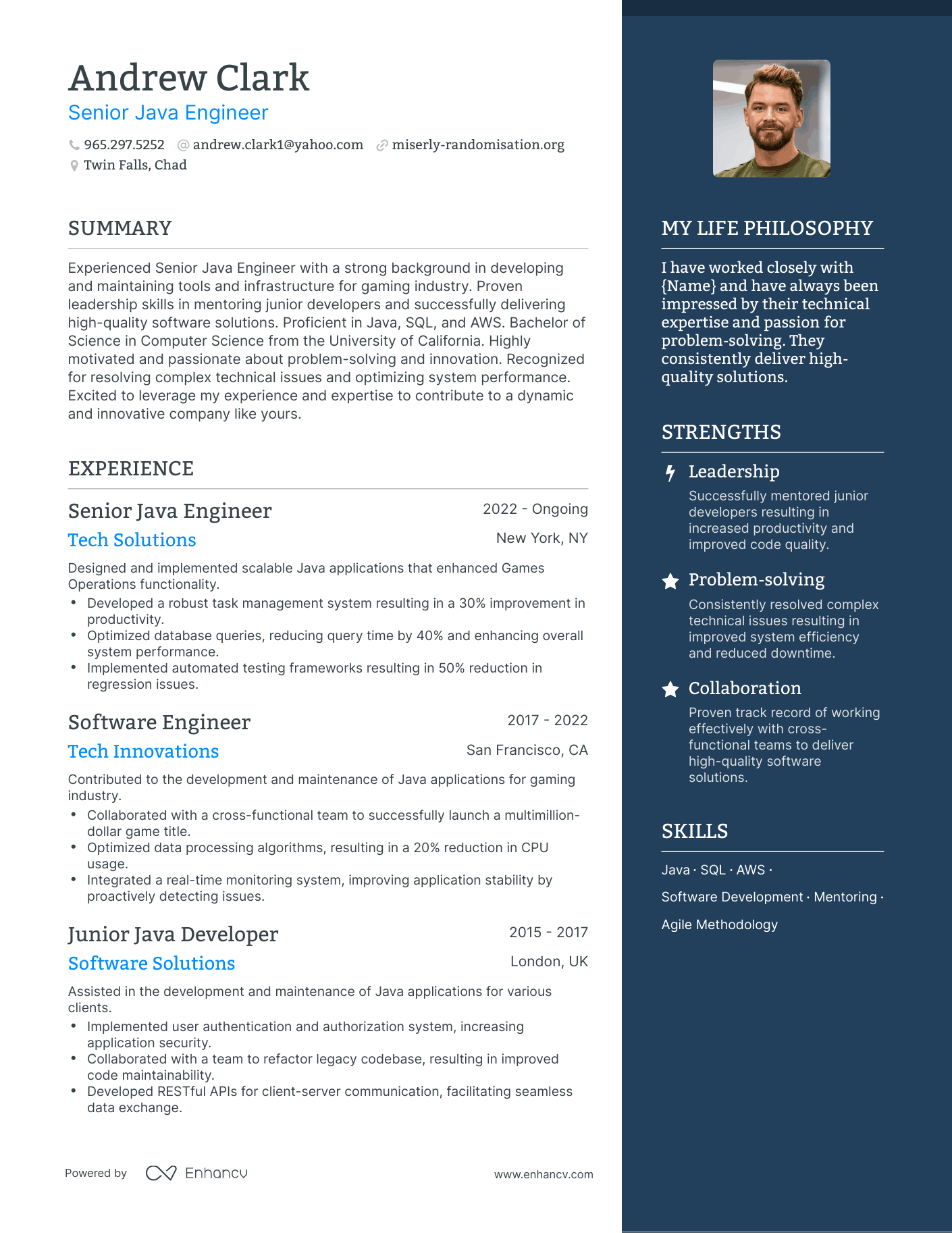 3 Senior Java Engineer Resume Examples & HowTo Guide for 2023