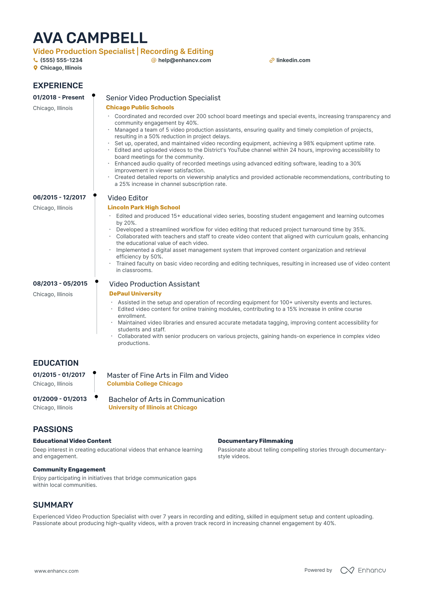 Junior Videographer Resume Example Resume Example