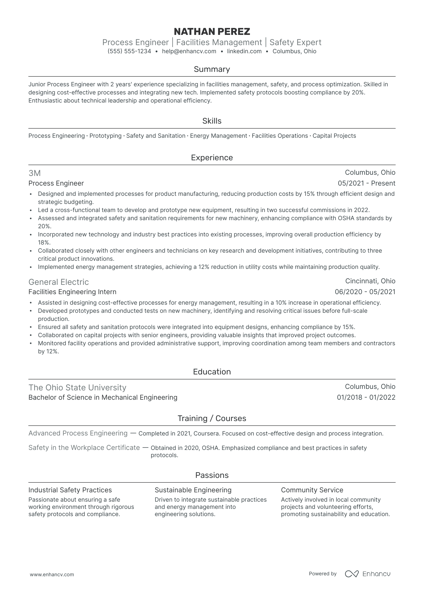 Electrical Controls Engineer resume example