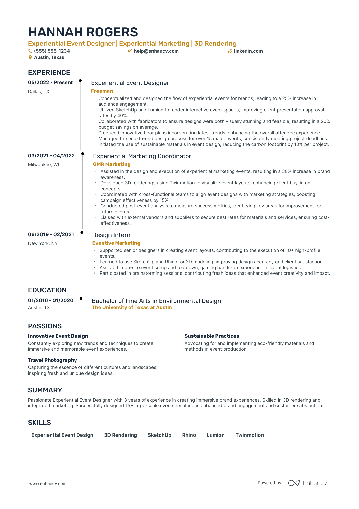 Freelance Event Planner resume example