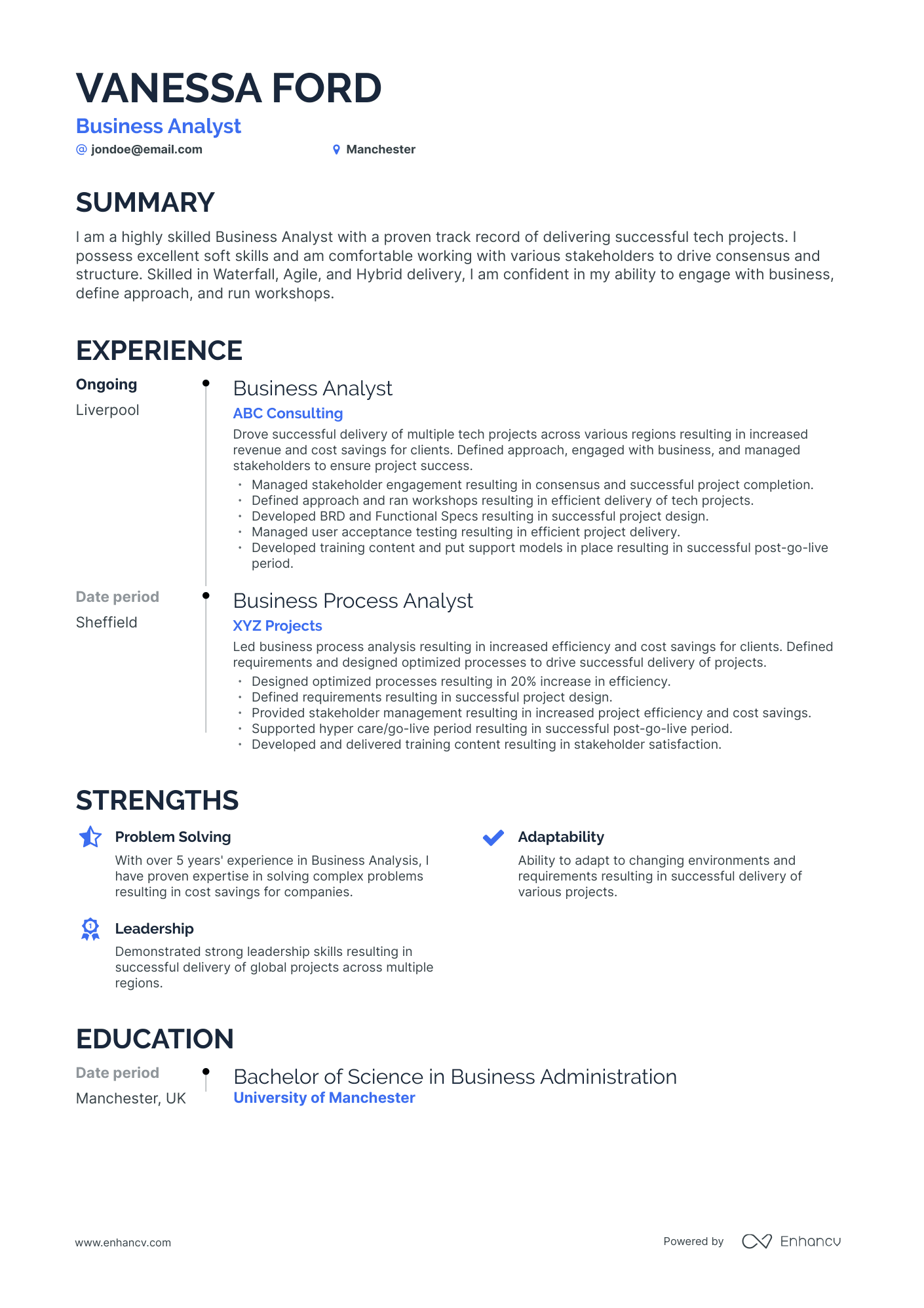 3 Business Analyst CV Examples for 2023