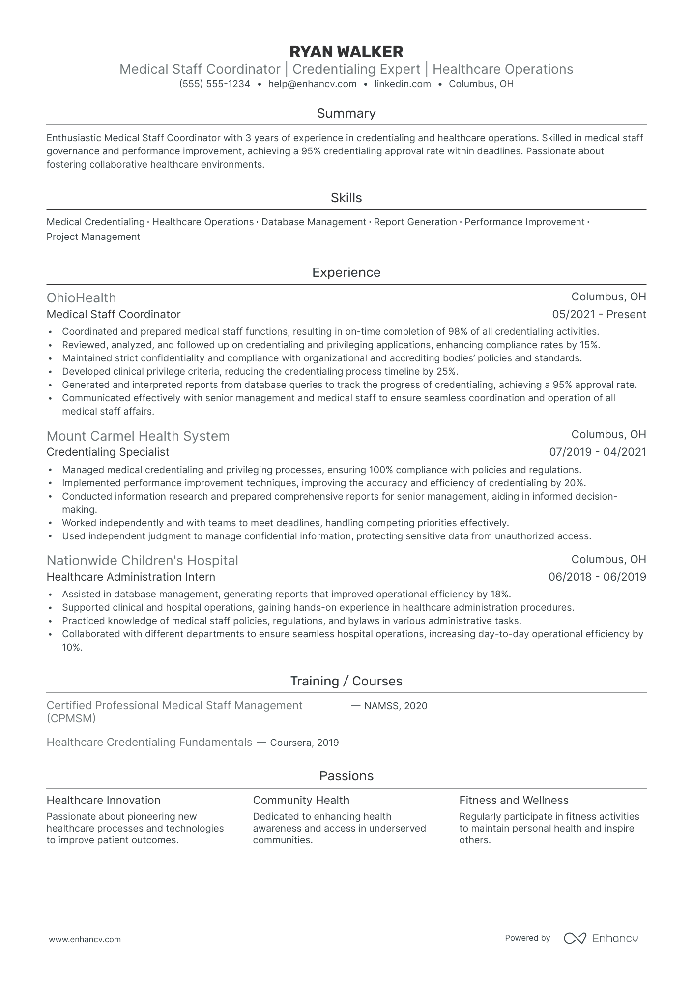 Healthcare Services Coordinator resume example