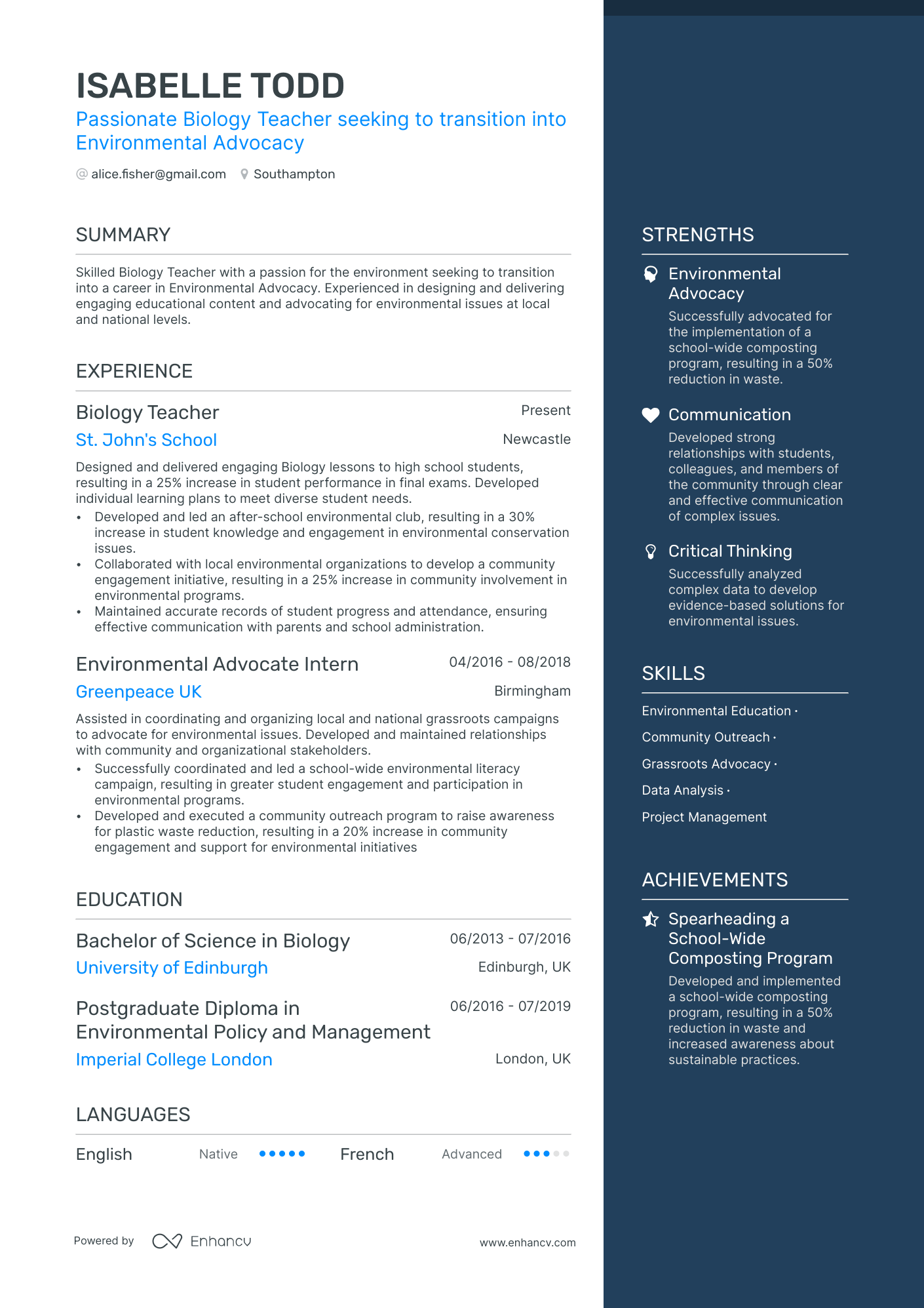 3 Biology CV Examples for 2024
