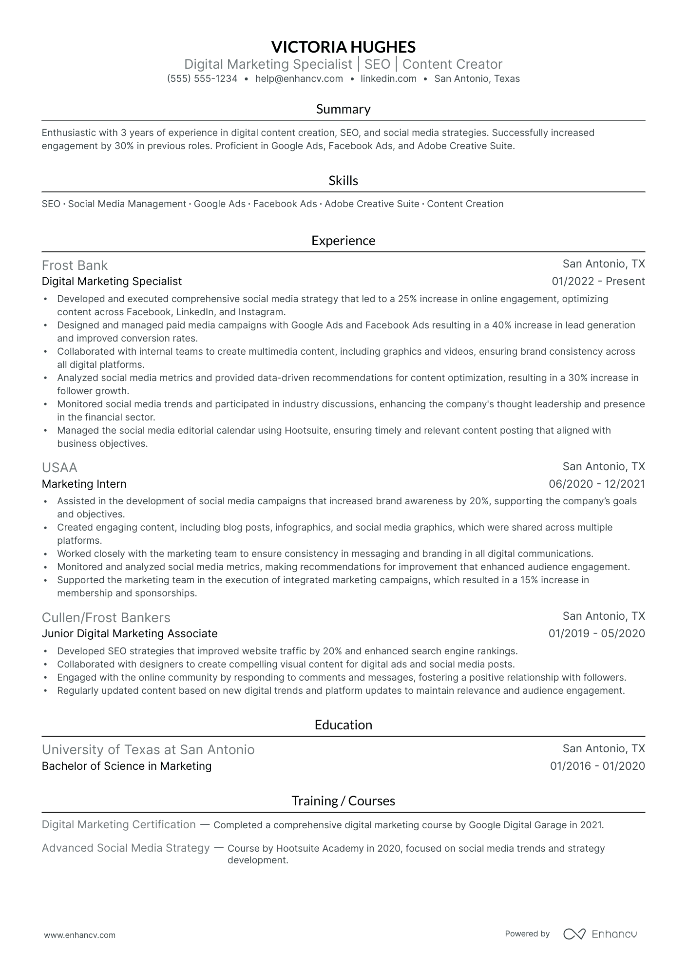 Digital Marketing Specialist resume example