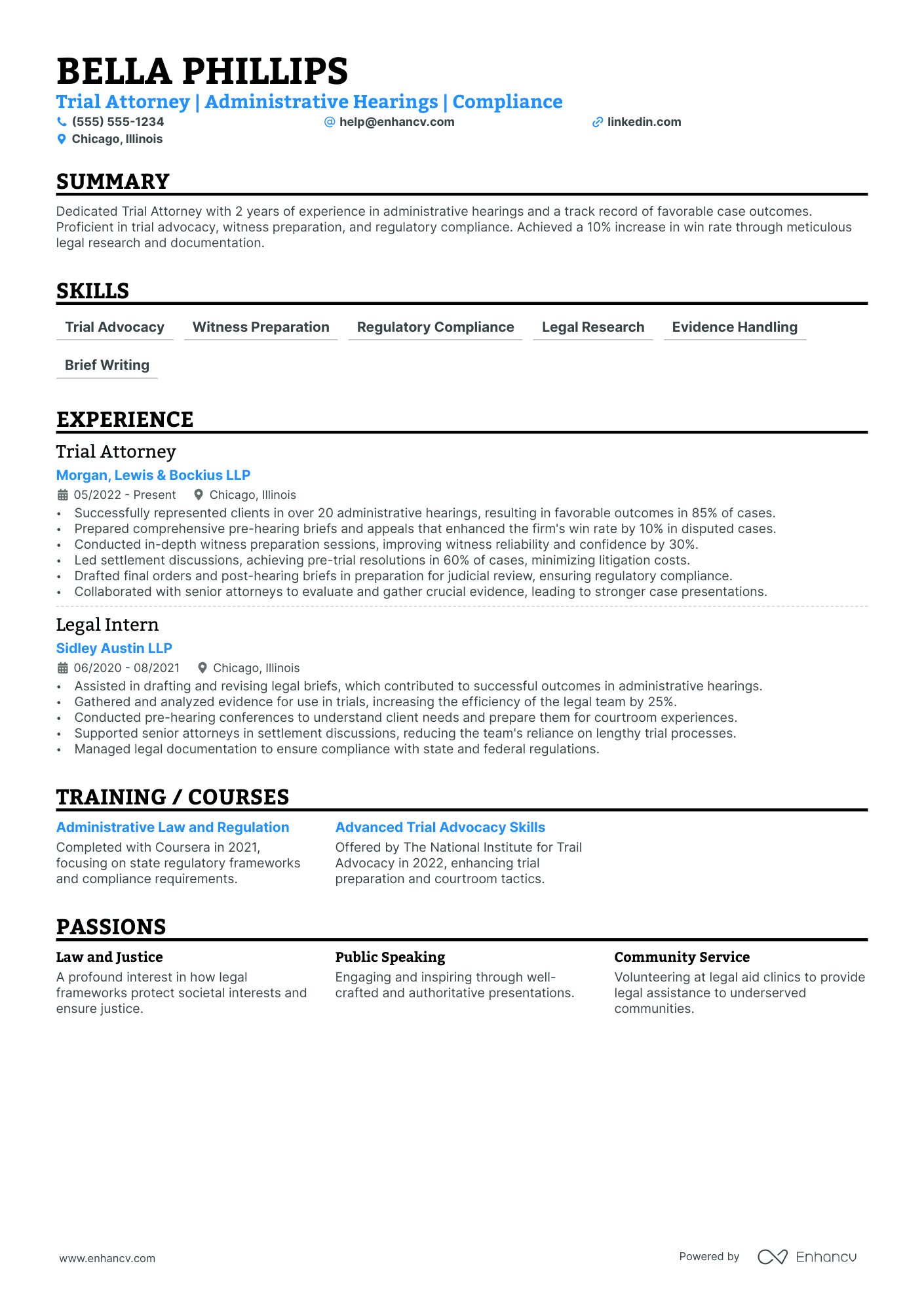 Trial Lawyer resume example