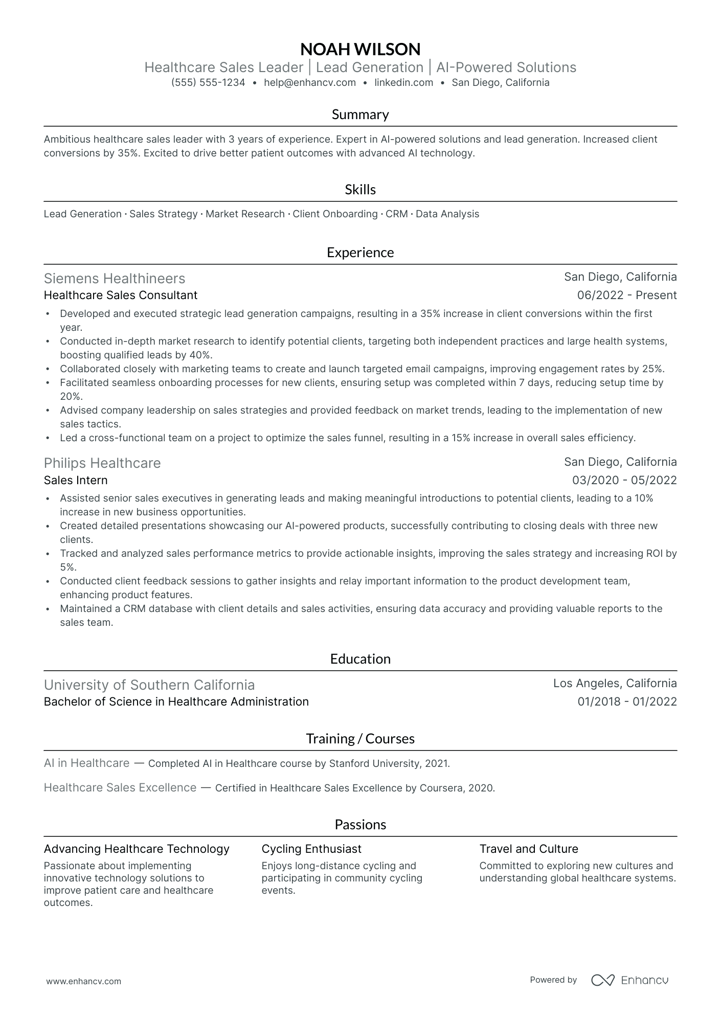 Outside Sales Consultant resume example