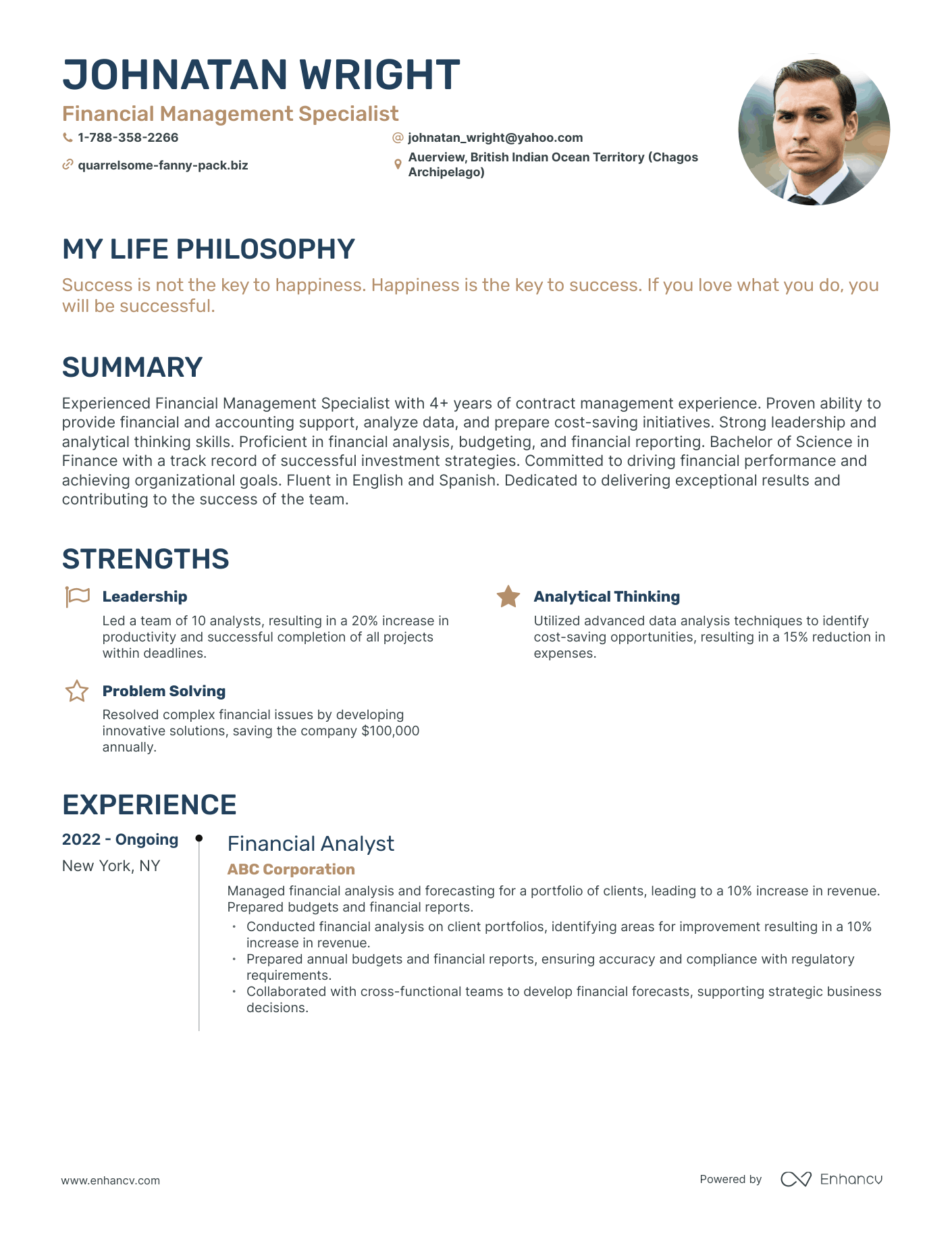 3 Financial Management Specialist Resume Examples & How-To Guide for 2024