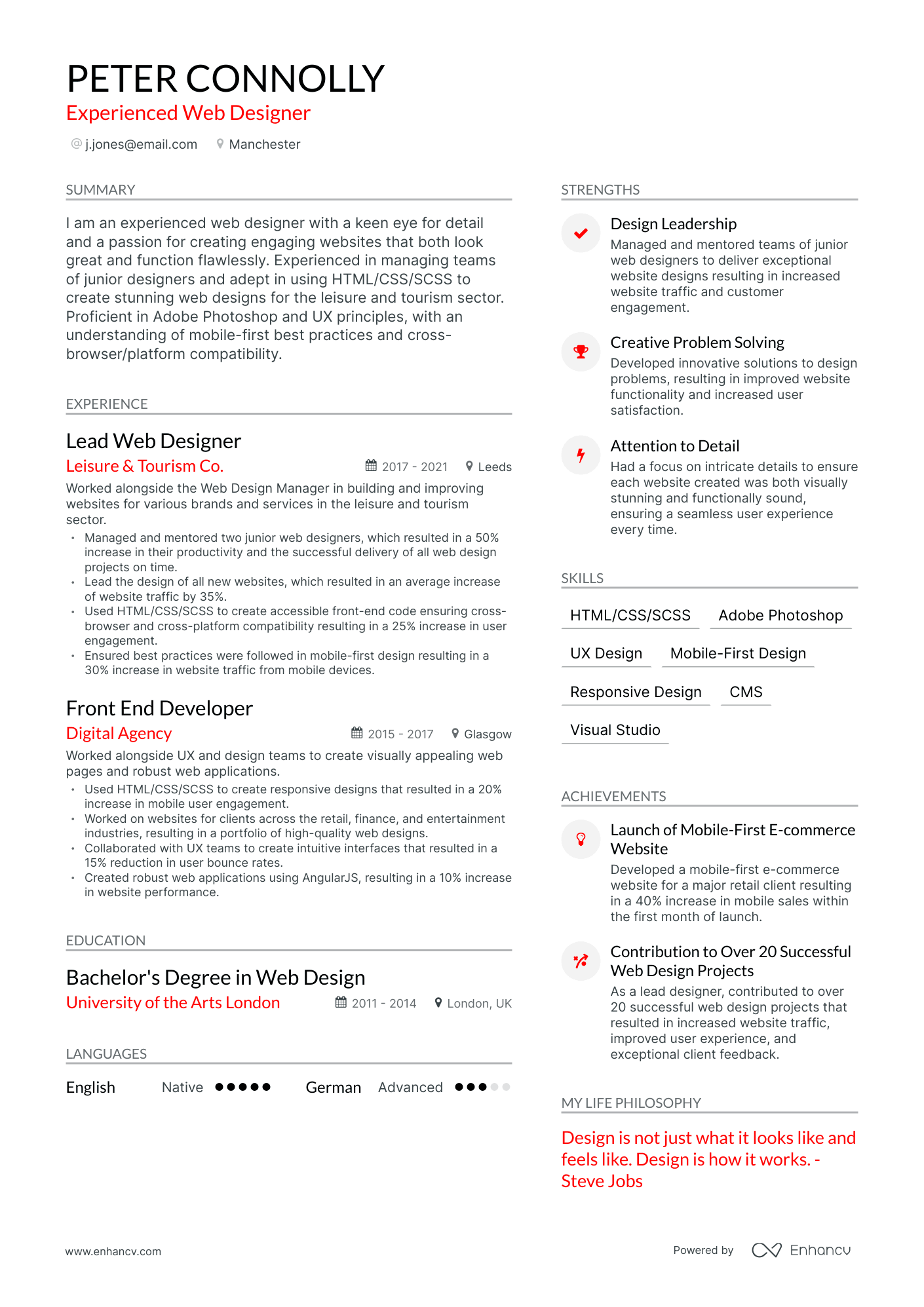3 Web Designer CV Examples for 2023