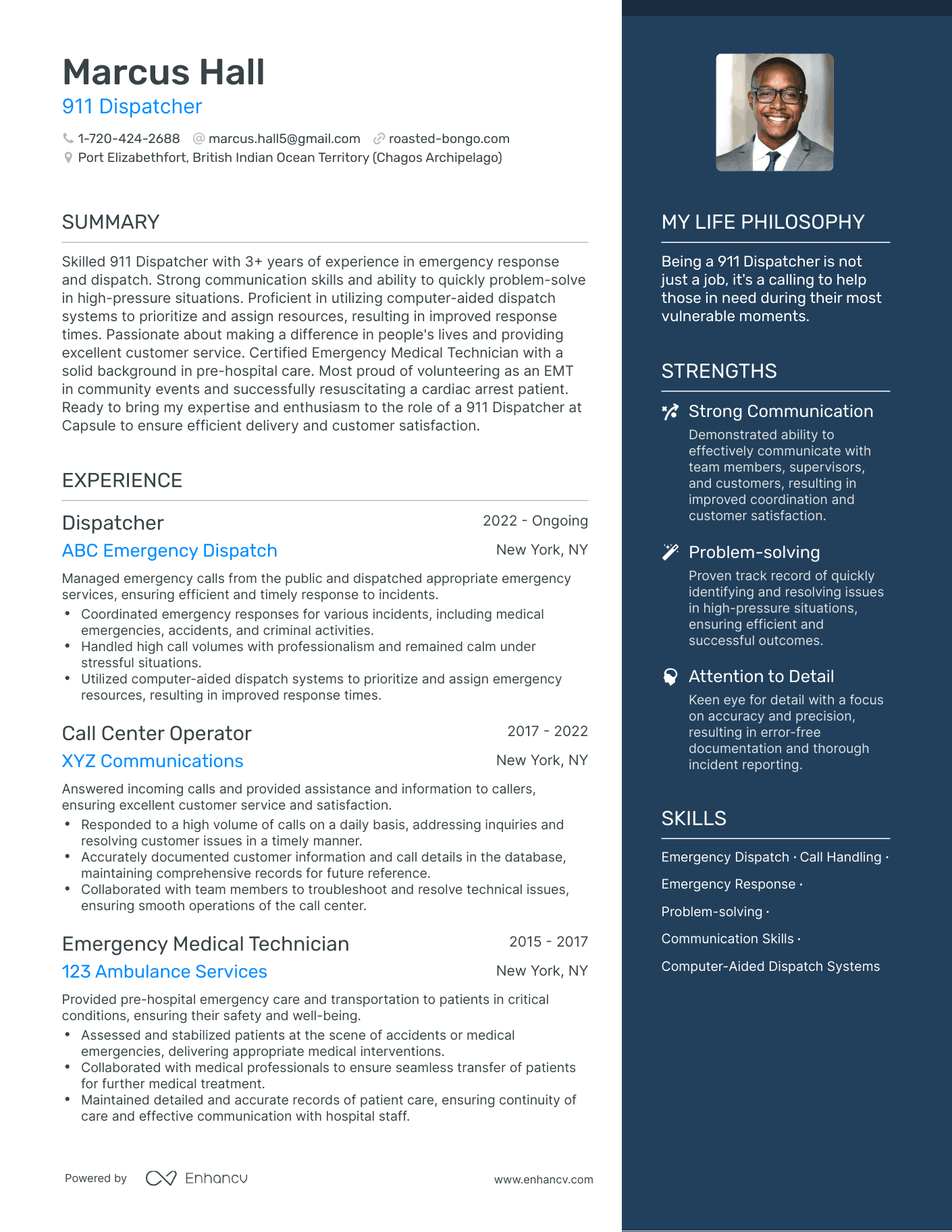 3 Successful 911 Dispatcher Resume Examples And Writing Tips For 2024   Image 