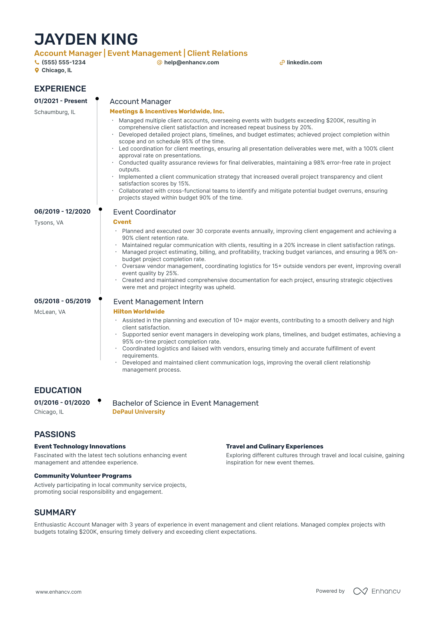 Hospitality Quality Assurance Manager resume example