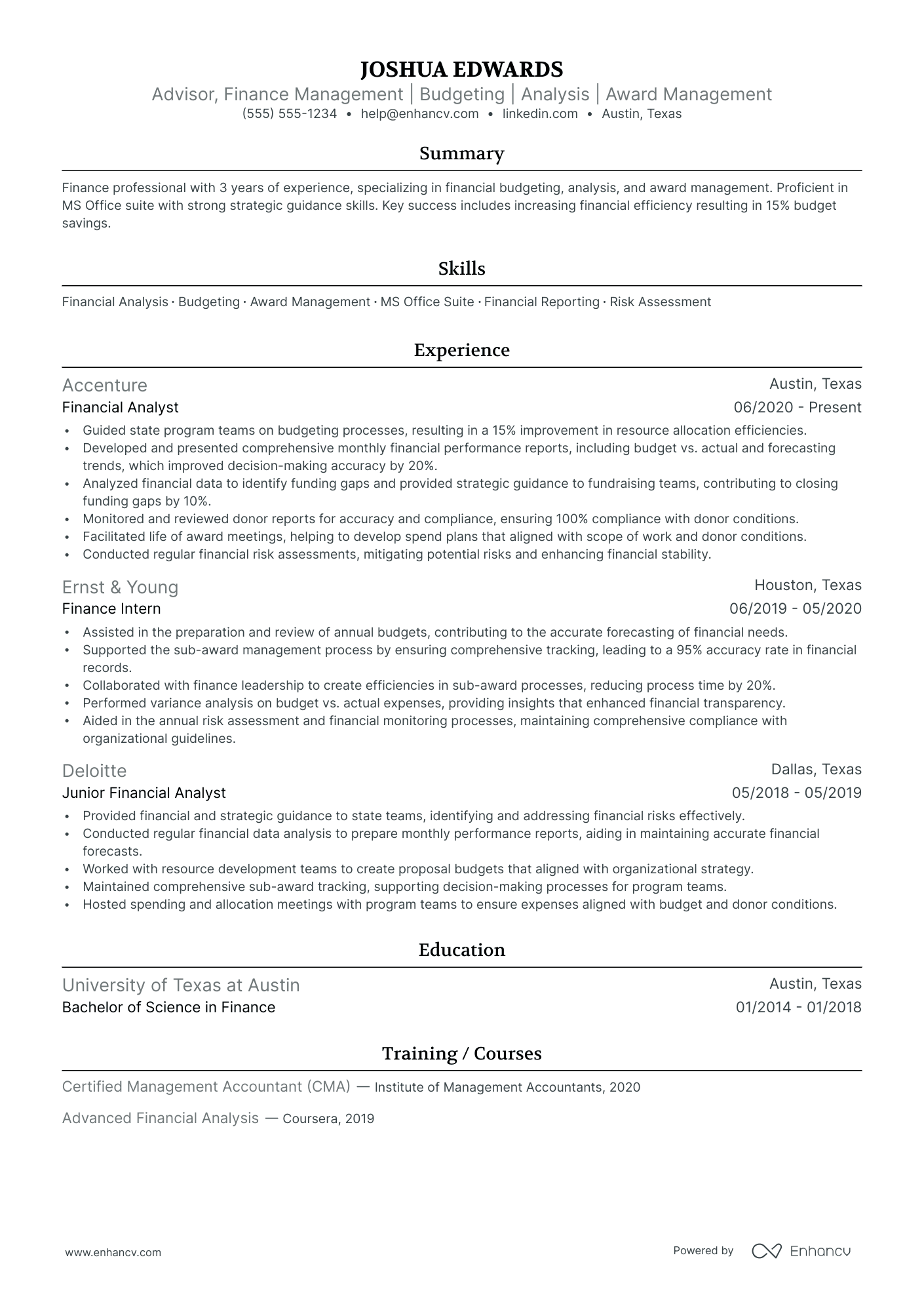 Consulting Financial Advisor Resume Example Resume Example