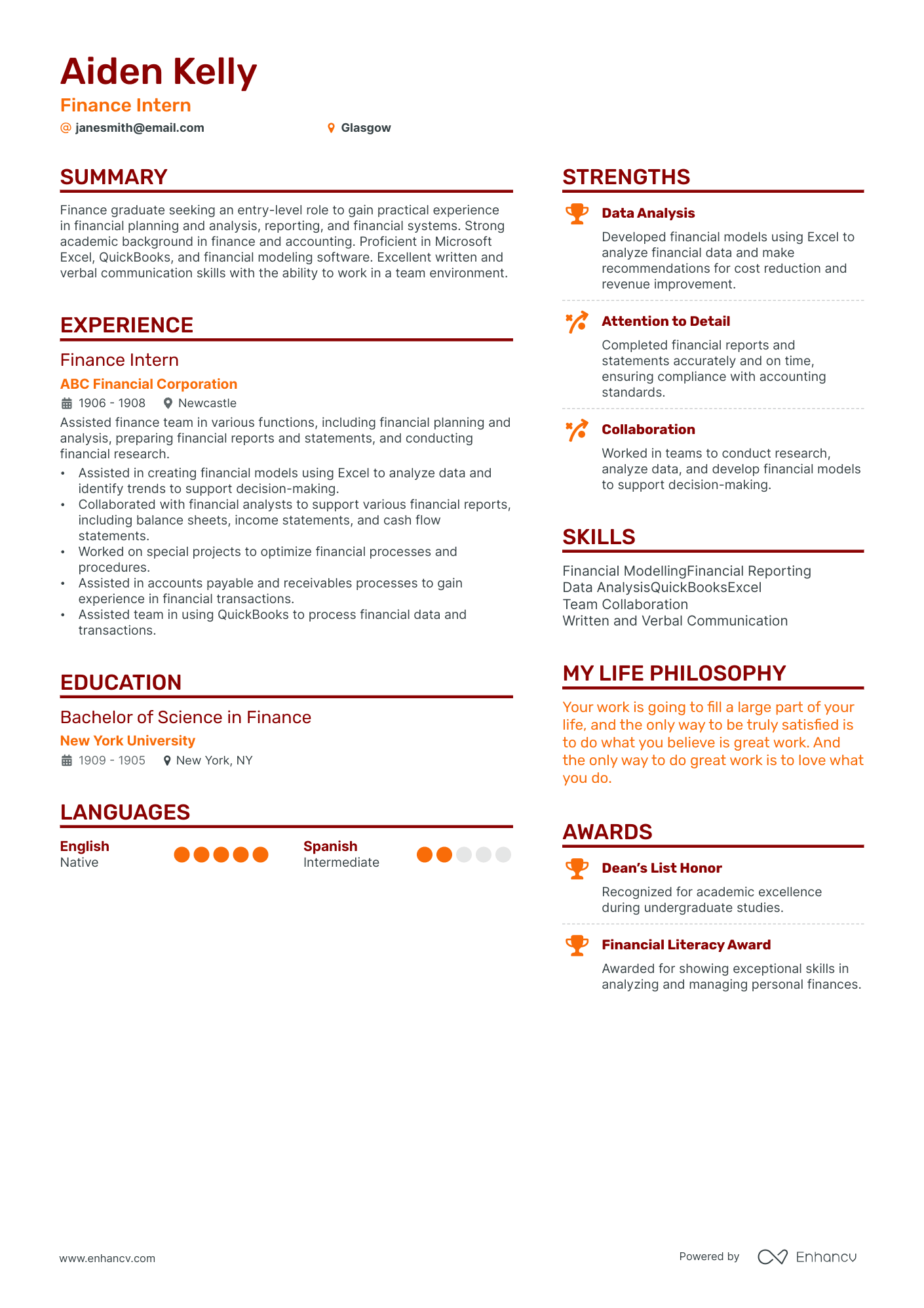 3 Finance CV Examples for 2024