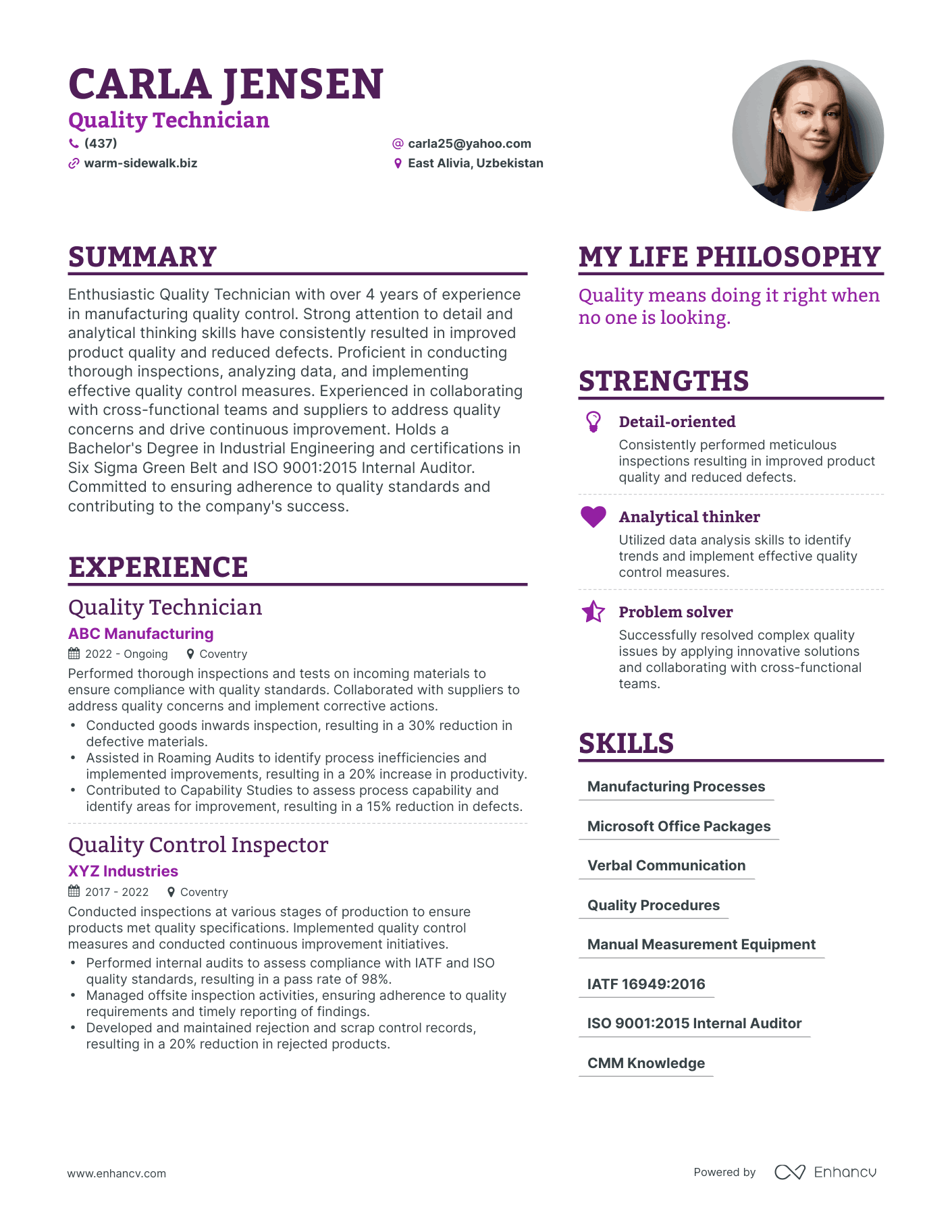 3 Quality Technician Resume Examples How To Guide For 2024