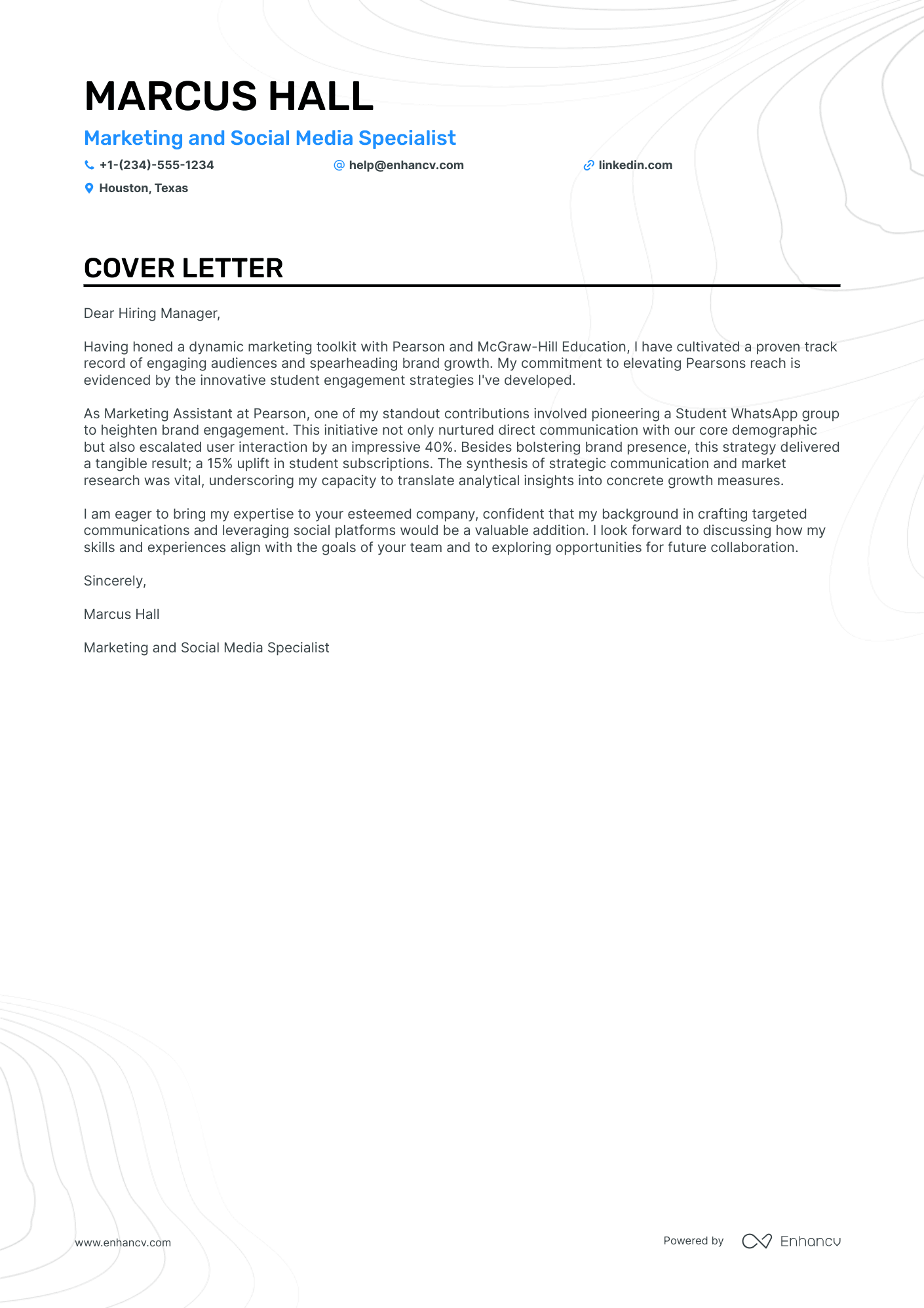 Student Ambassador cover letter