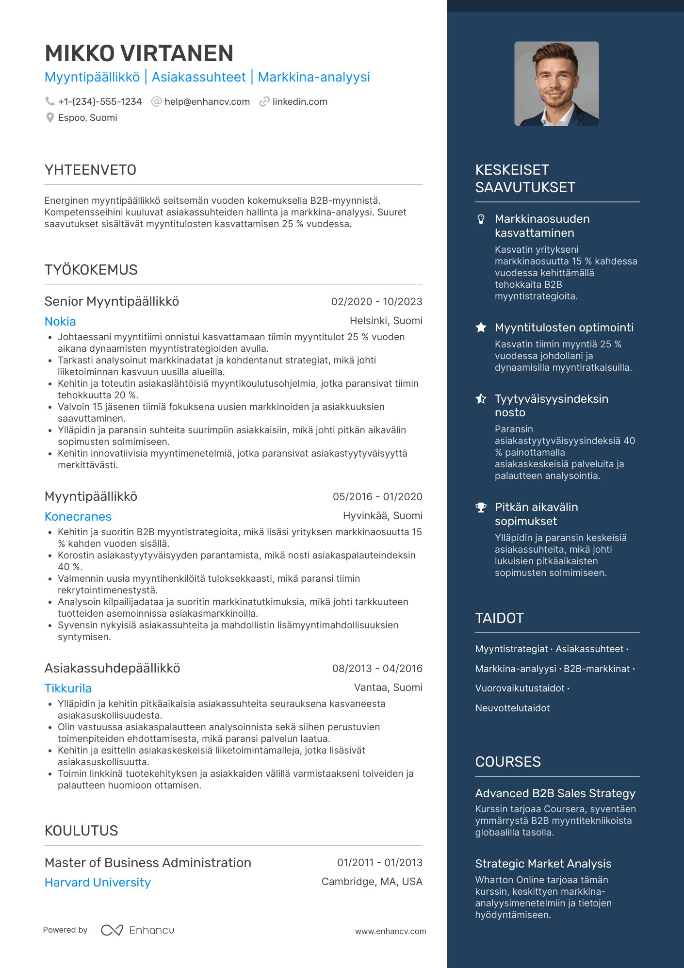 Myyntipäällikkö CV